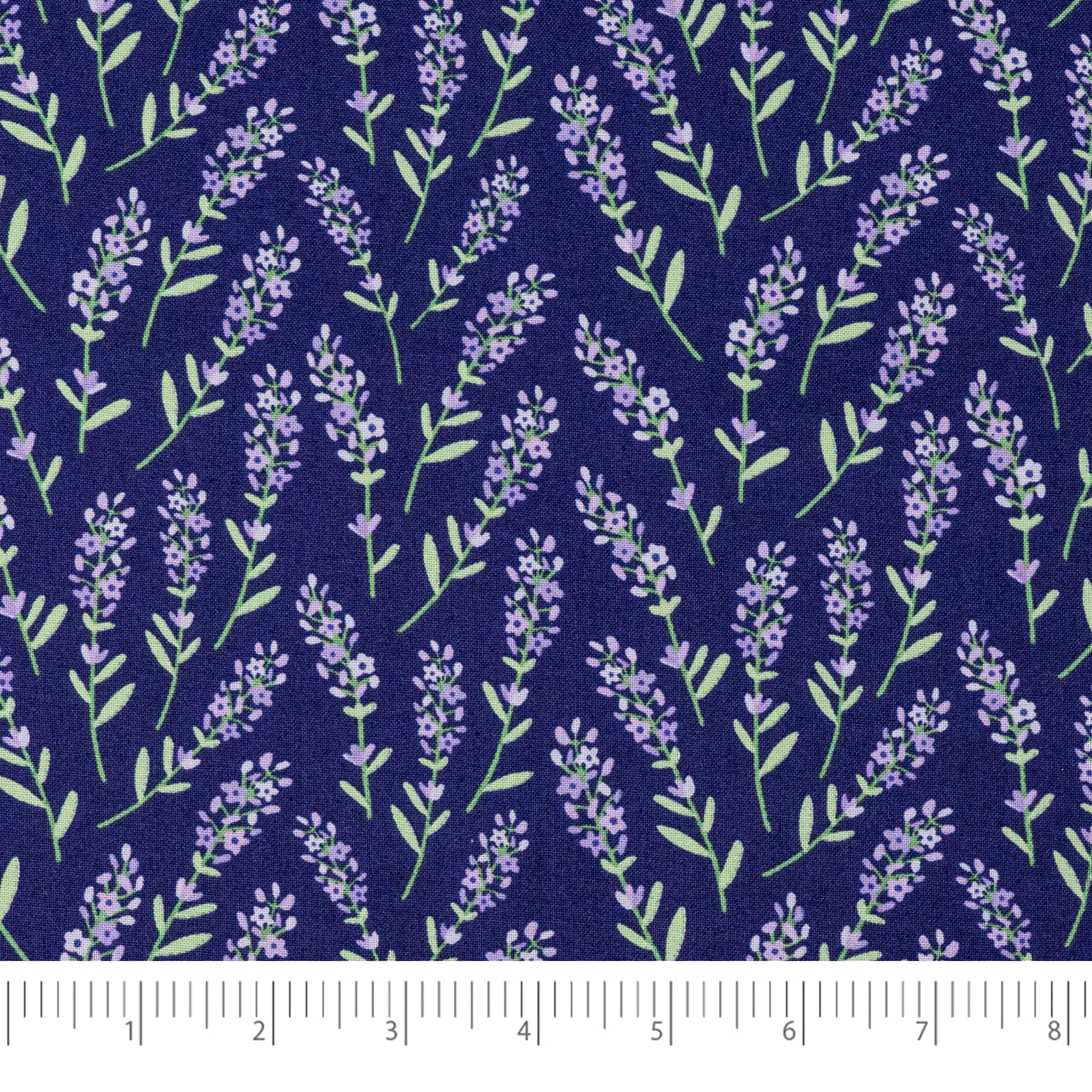 SINGER Lilac Spring on Purple Cotton Fabric