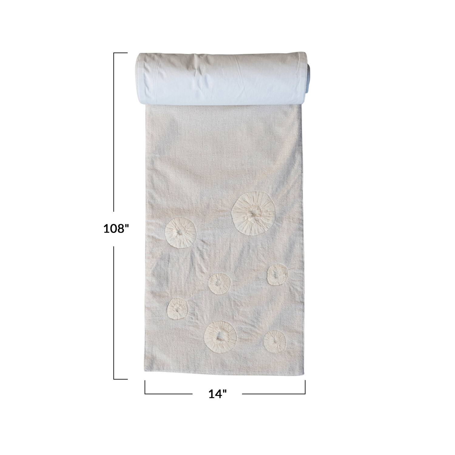 Hello Honey® 9ft. Seashell Patchwork Cotton & Linen Table Runner