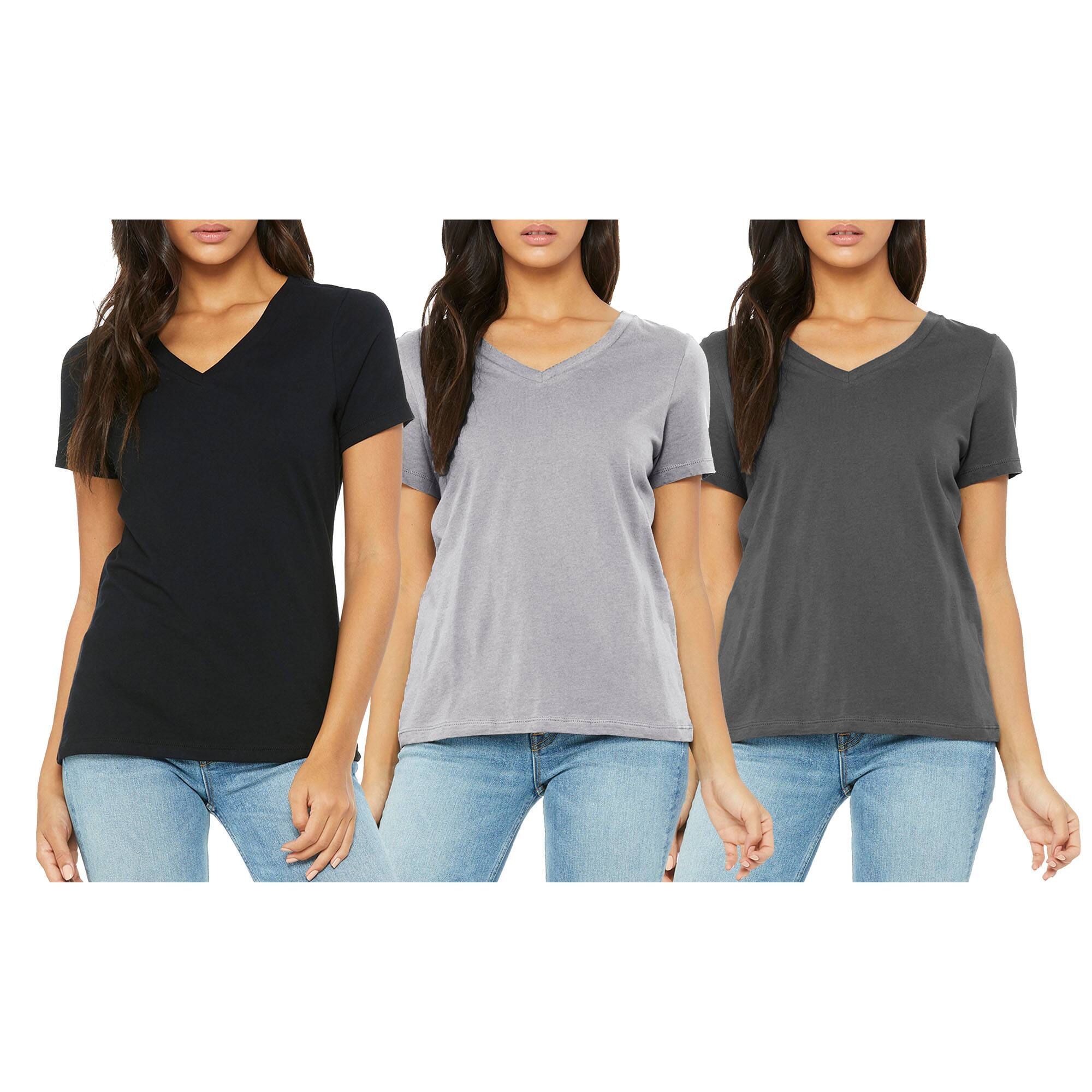 women's loose fitting v neck t shirts