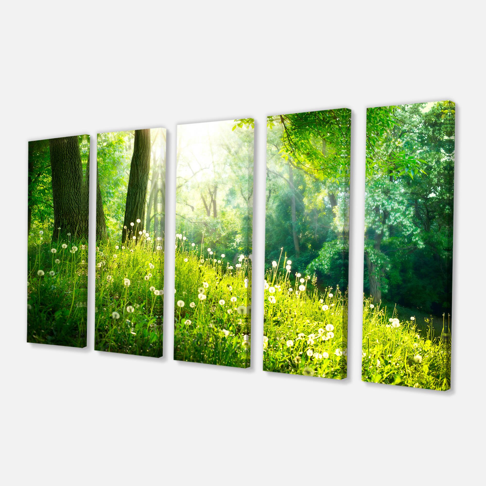 Designart - Beautiful Green Grass and Trees - Large Landscape Canvas Art Print
