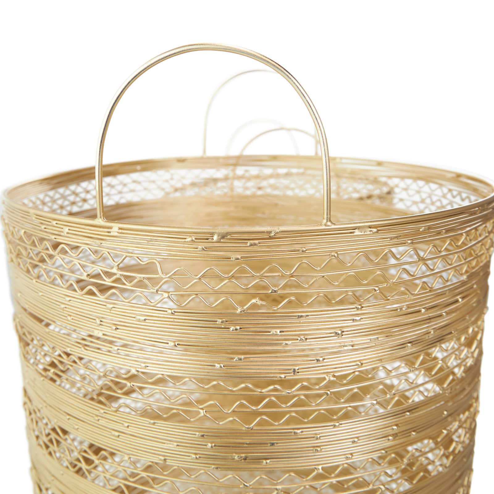 Gold Metal Open Frame Wire Storage Basket Set