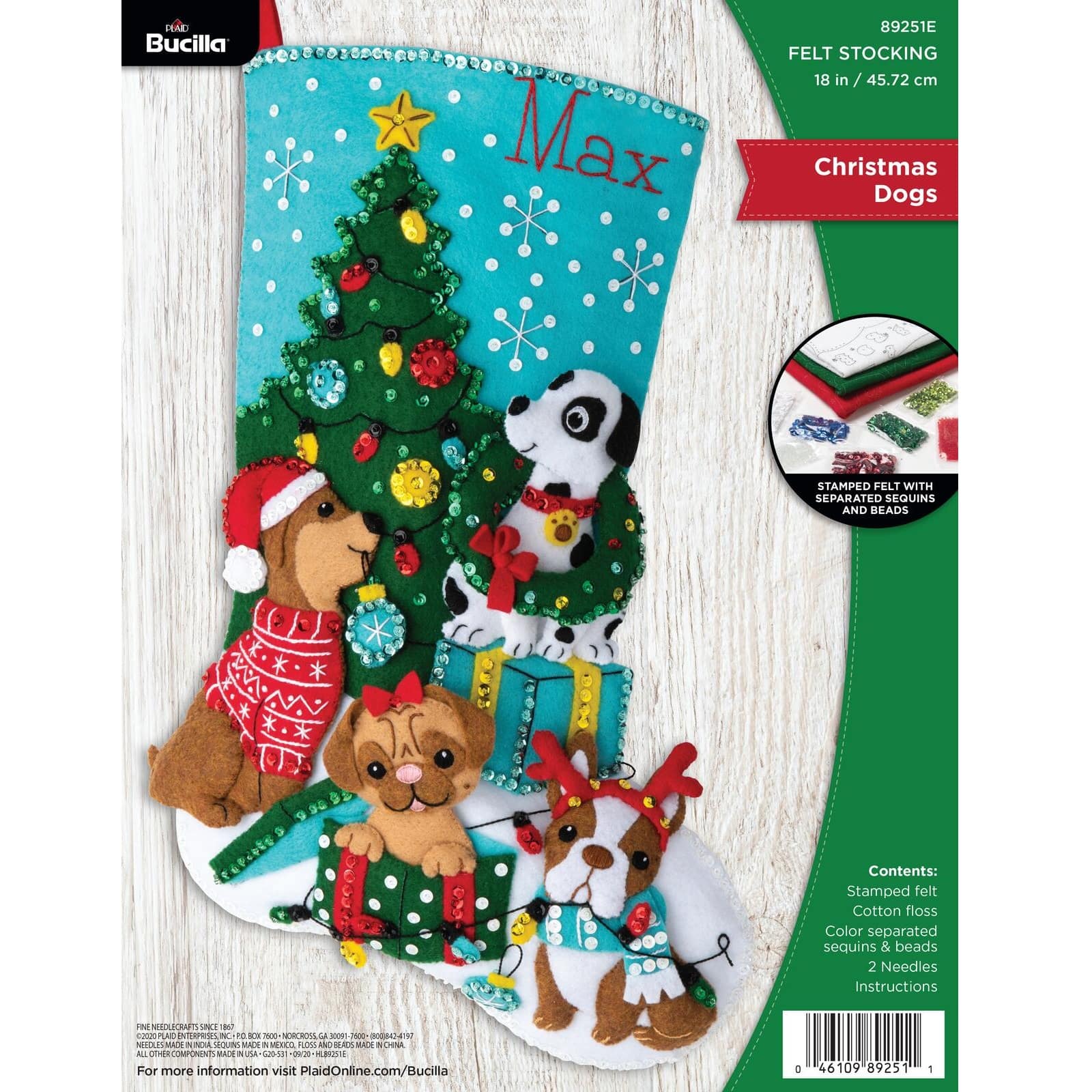 Bucilla&#xAE; Christmas Dogs Felt Stocking Kit