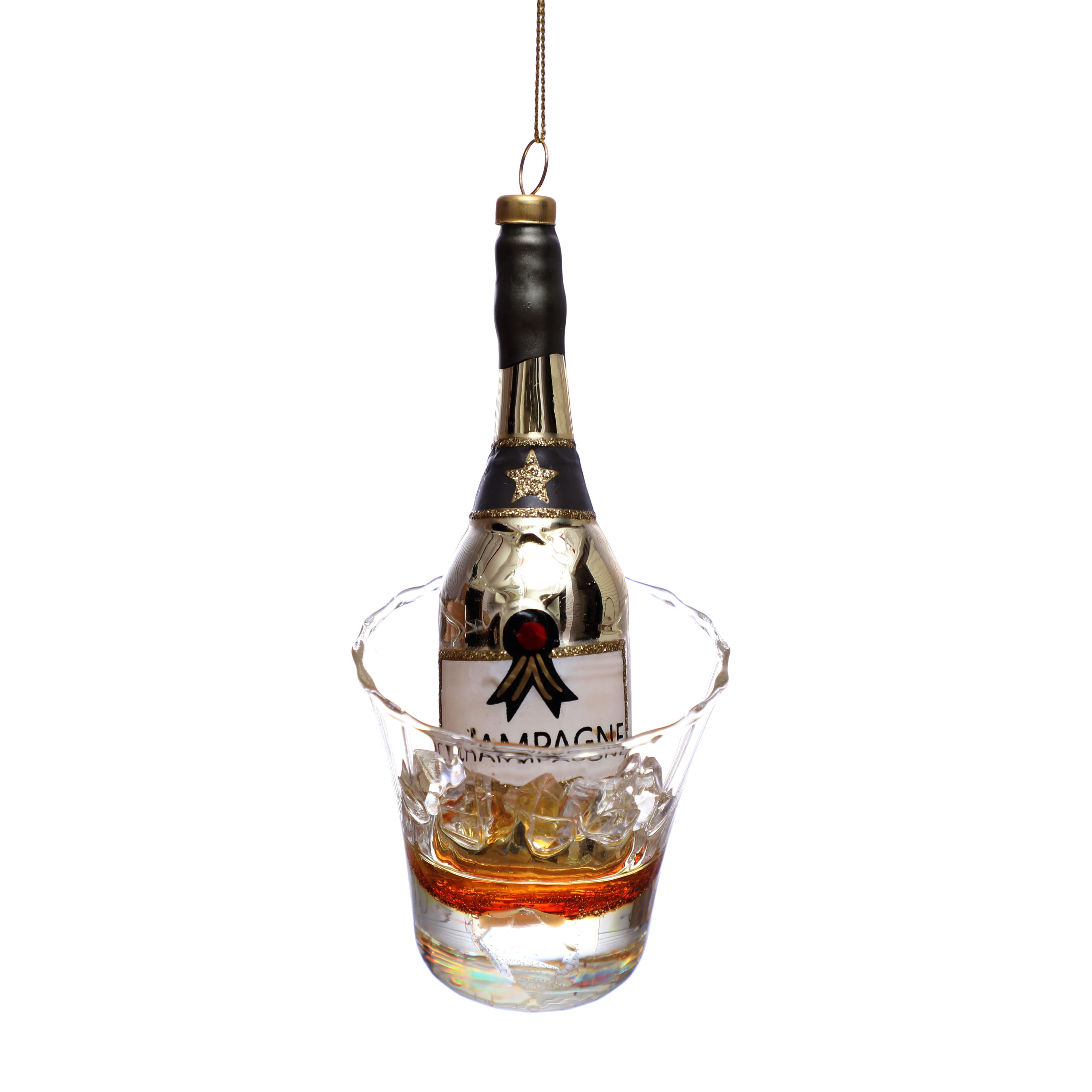 5.5&#x22; Champagne in Bucket Glass Ornament by Ashland&#xAE;