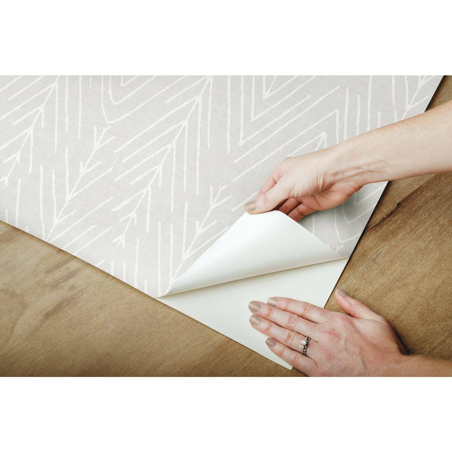 RoomMates Twig Hygge Herringbone Peel &#x26; Stick Wallpaper