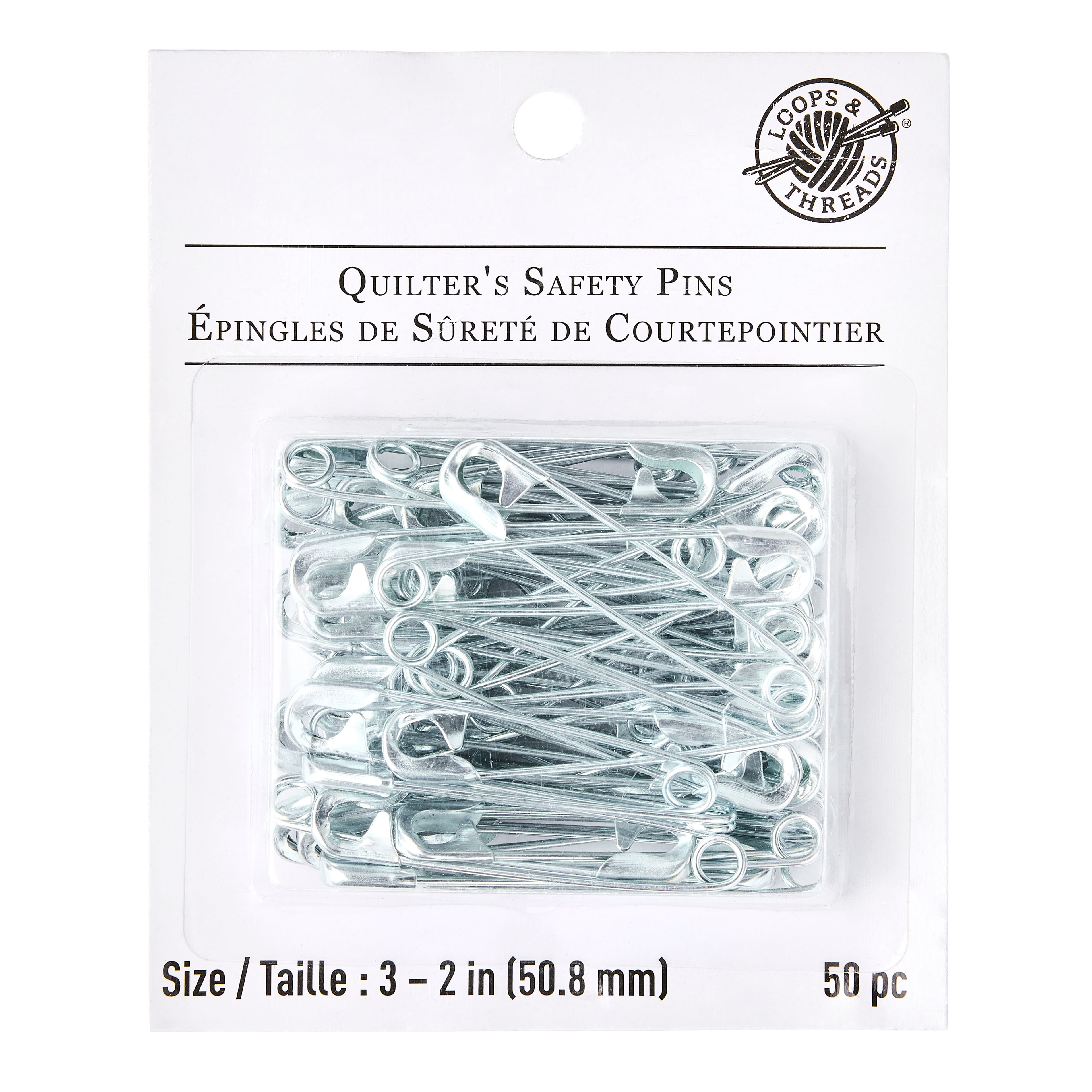 Loops &#x26; Threads&#x2122; Quilter&#x27;s Safety Pins, Silver, 2&#x22;
