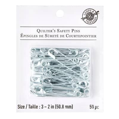 Loops & Threads™ Quilter's Safety Pins, Silver, 2"