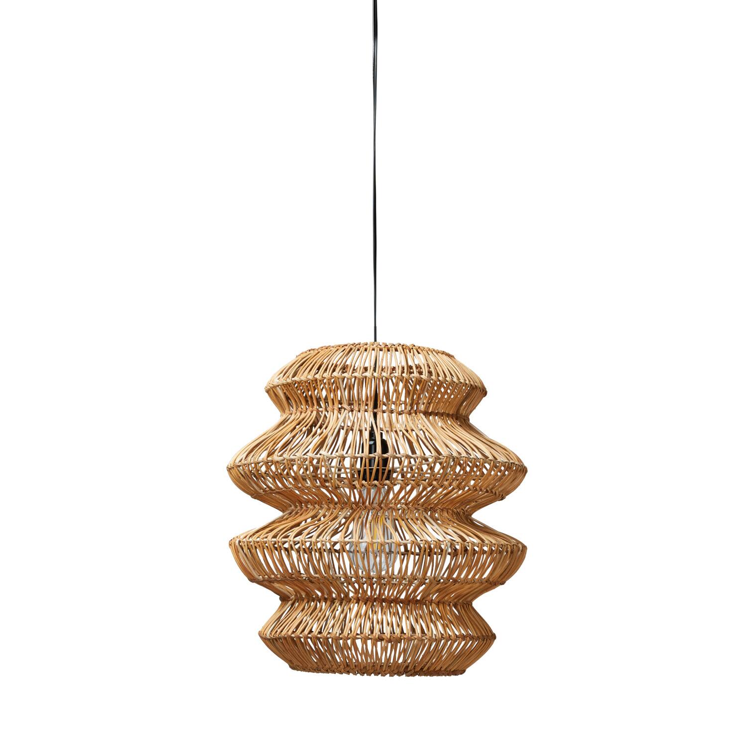 Hello Honey® 16" Boho Natural Woven Rattan Sculptural Pendant Light