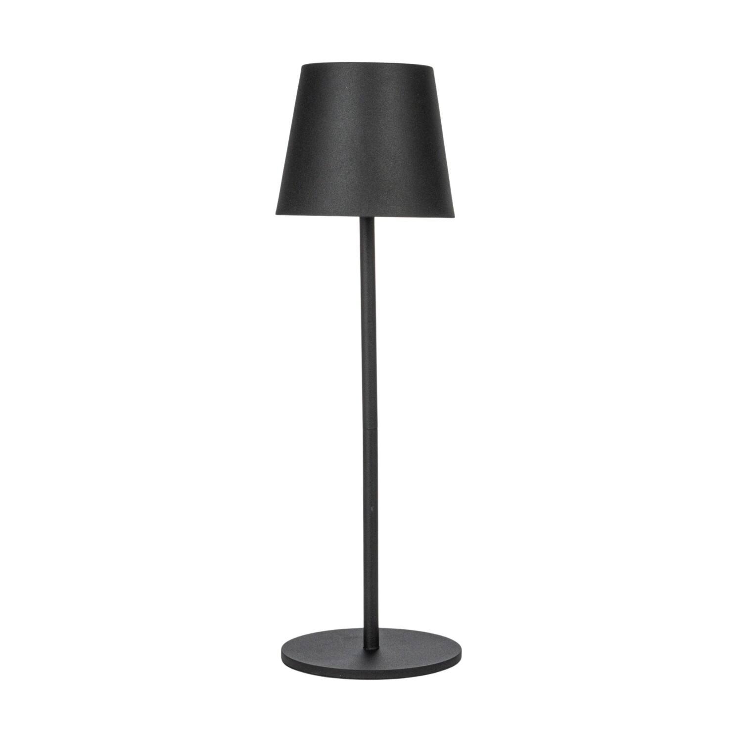 Hello Honey® 14.5" Black Round Metal LED Rechargeable Table Lamp