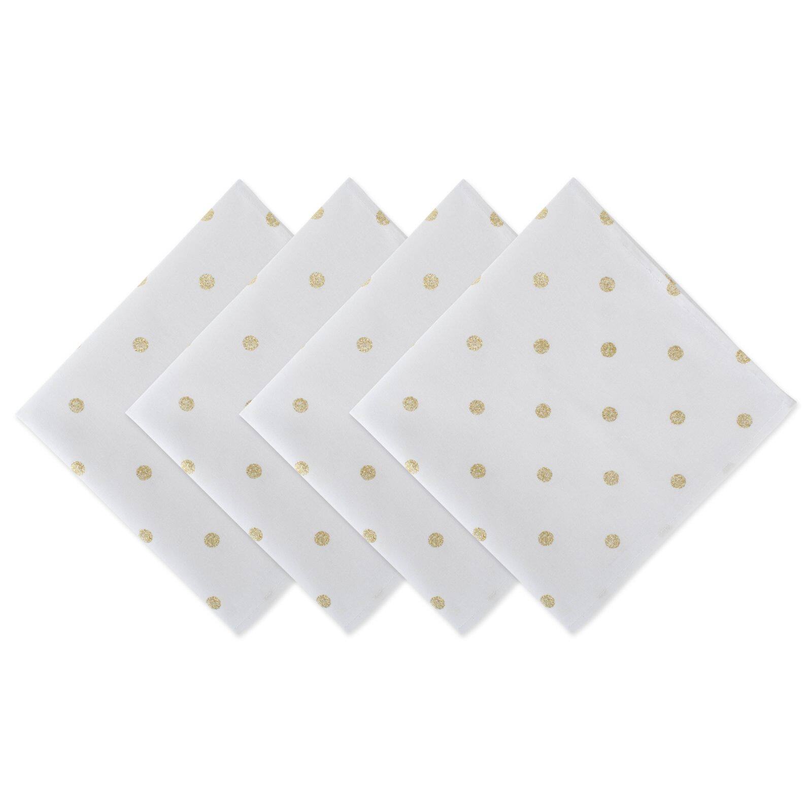 DII® White & Gold Metallic Polka Dot Napkin, 4ct.