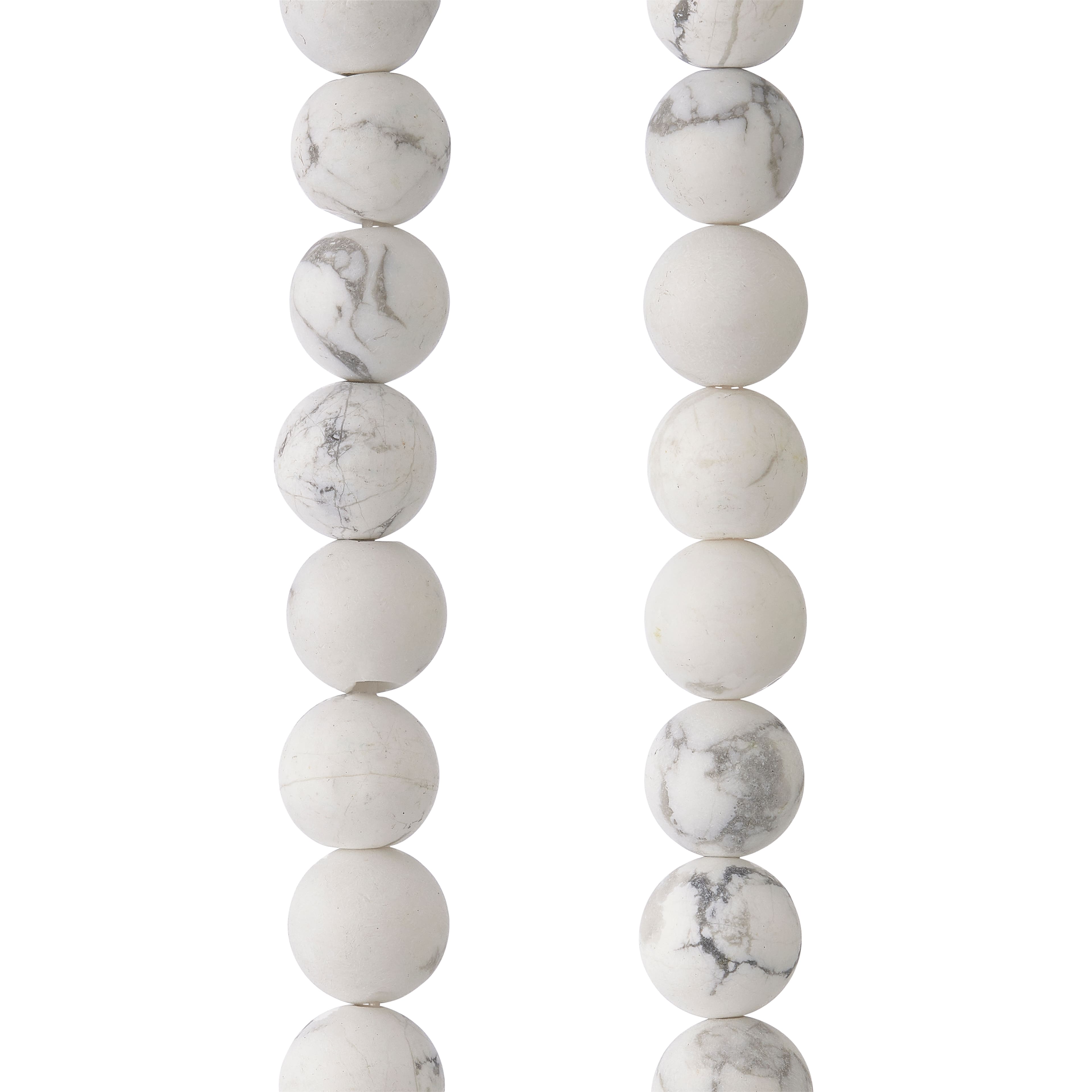 12 Pack: White & Gray Matte Howlite Round Beads, 8mm by Bead Landing™