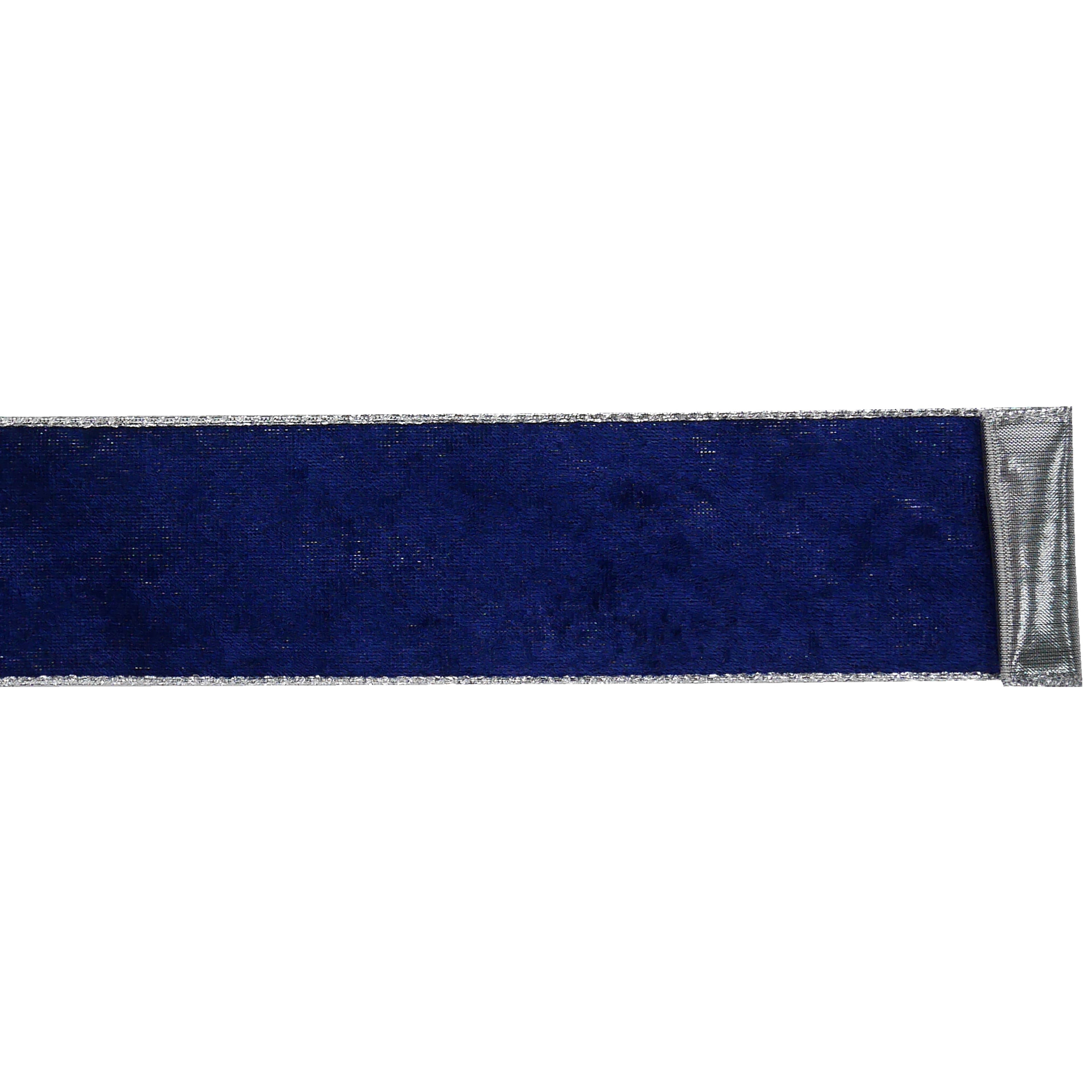 2.5&#x22; x 60ft. Navy with Silver Back Wired Jumbo Ribbon by Celebrate It&#xAE;