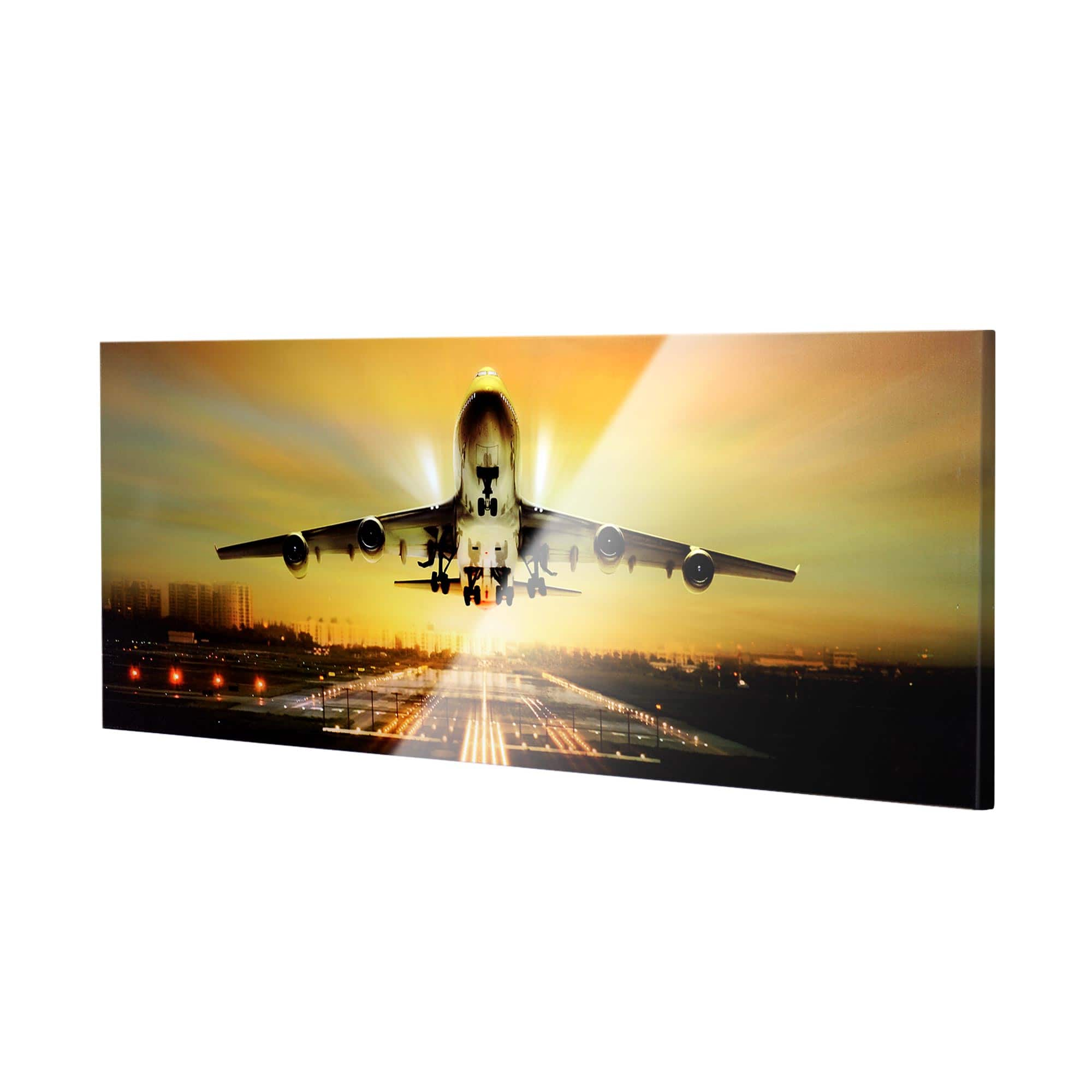 48&#x22; Airplane Take Off Glossy Lacquer Wall Art