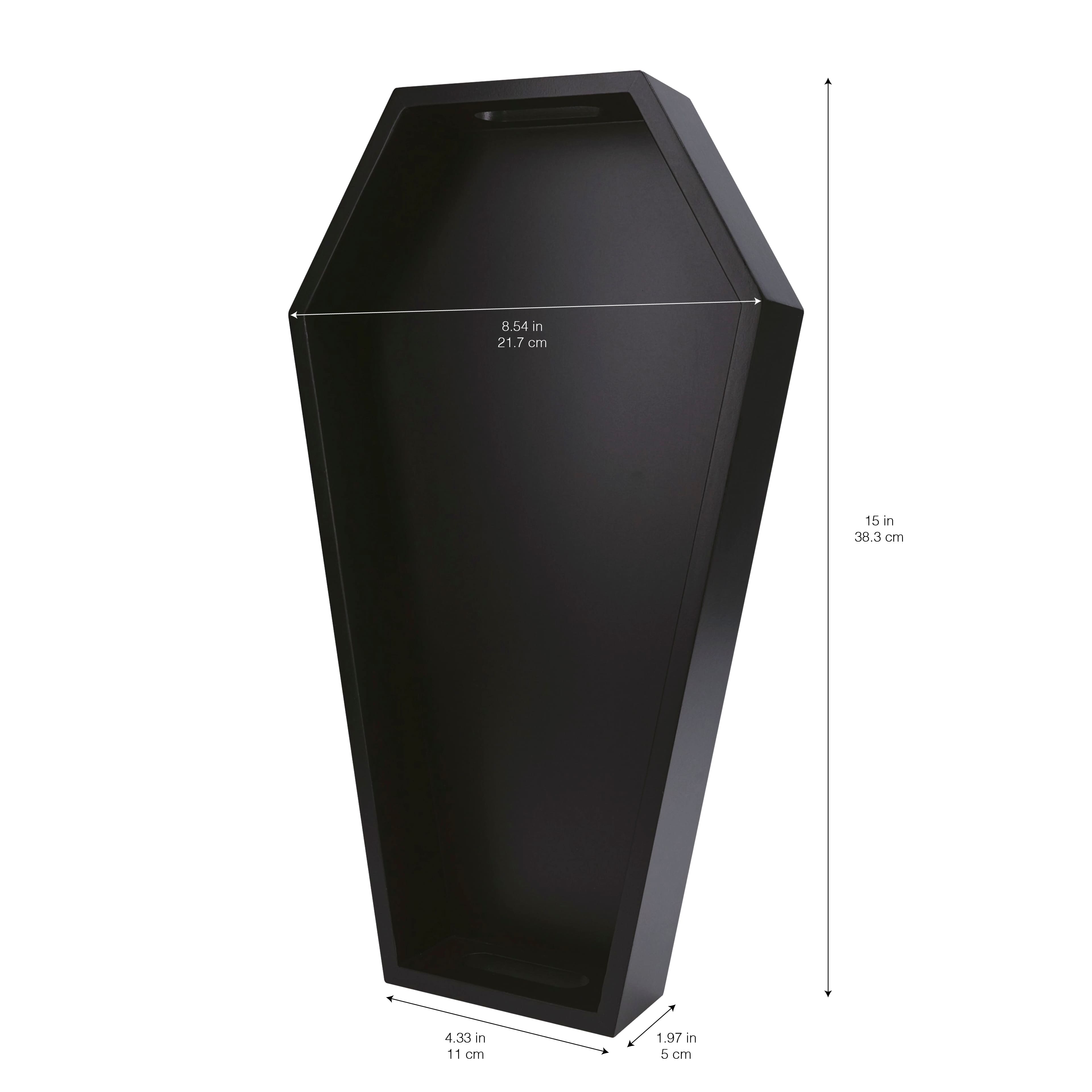 15&#x22; Black Coffin Serving Tray by Makery&#x2122;