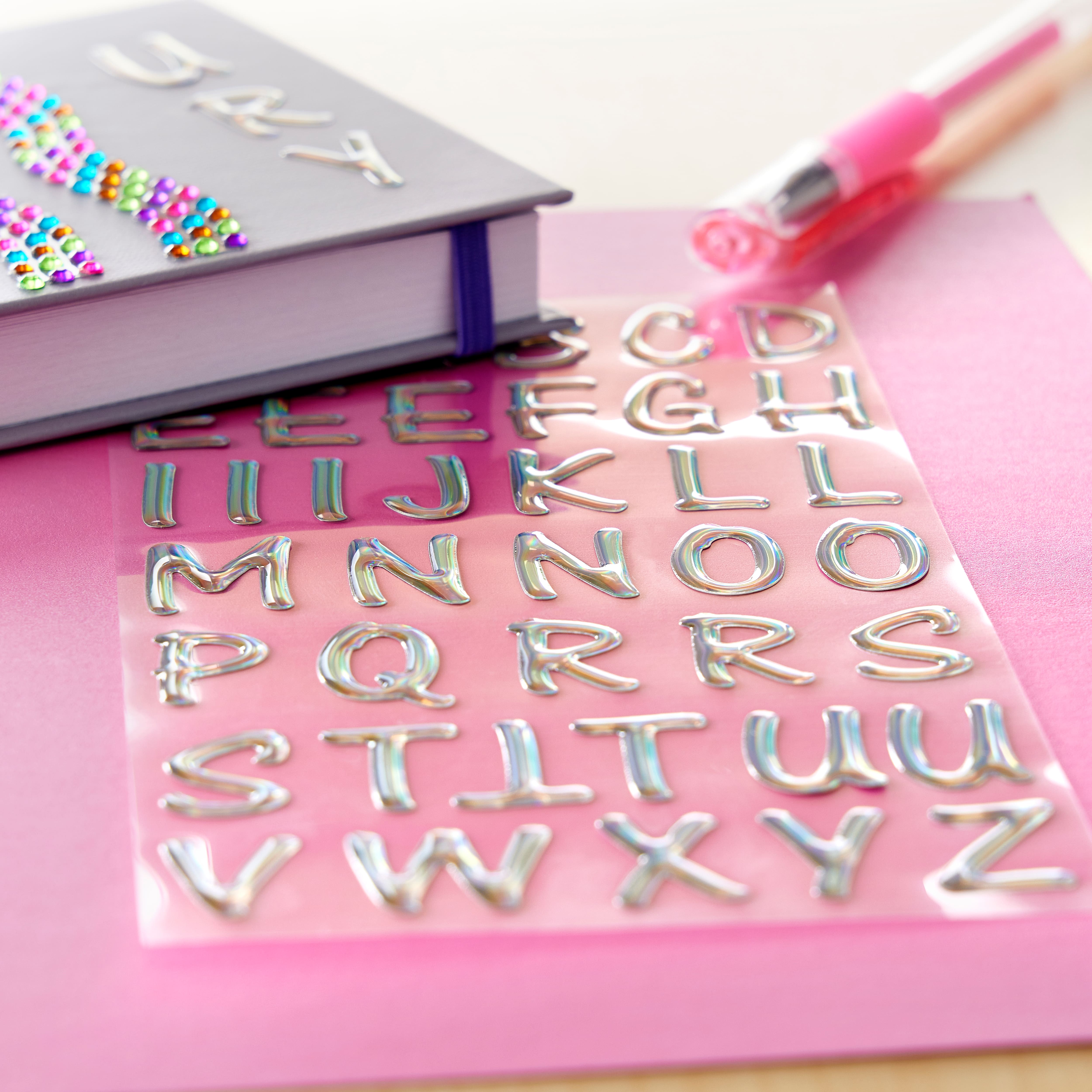 Small Silver Epoxy Alphabet Stickers by Recollections™