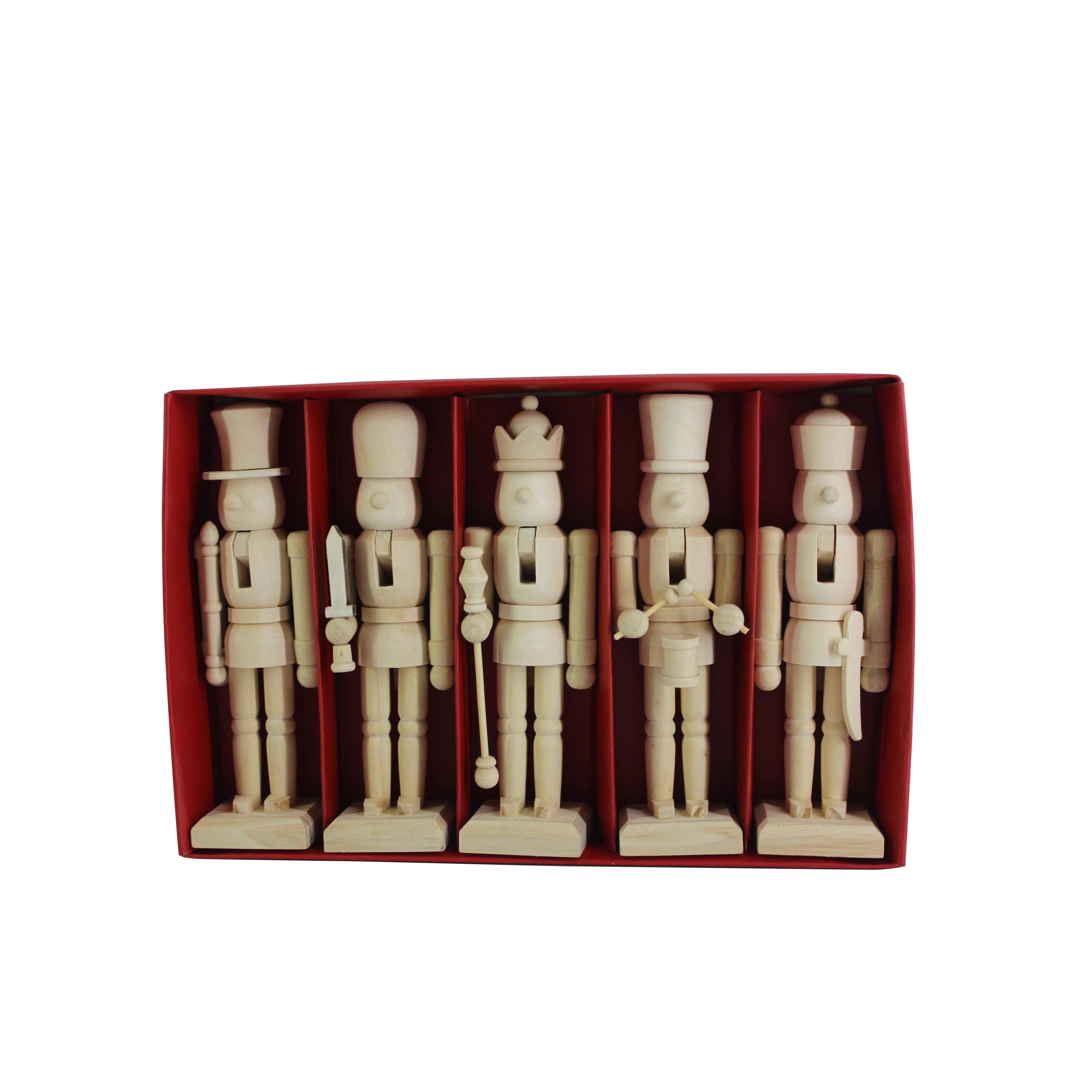 6&#x22; Classic 5 Piece DIY Pinewood Nutcracker Set by Make Market&#xAE;