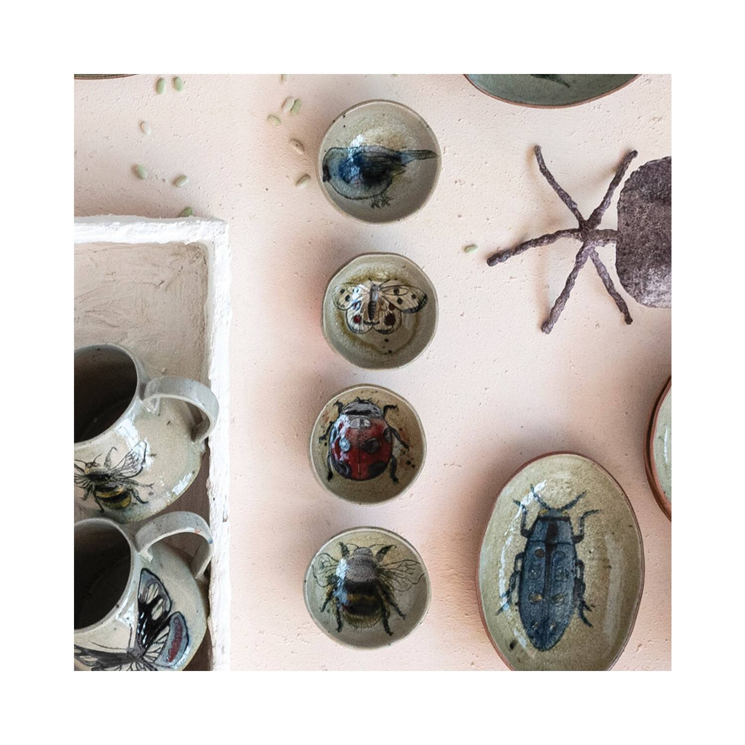 Hello Honey® 3.75" Insect & Bird Stoneware Dish Set