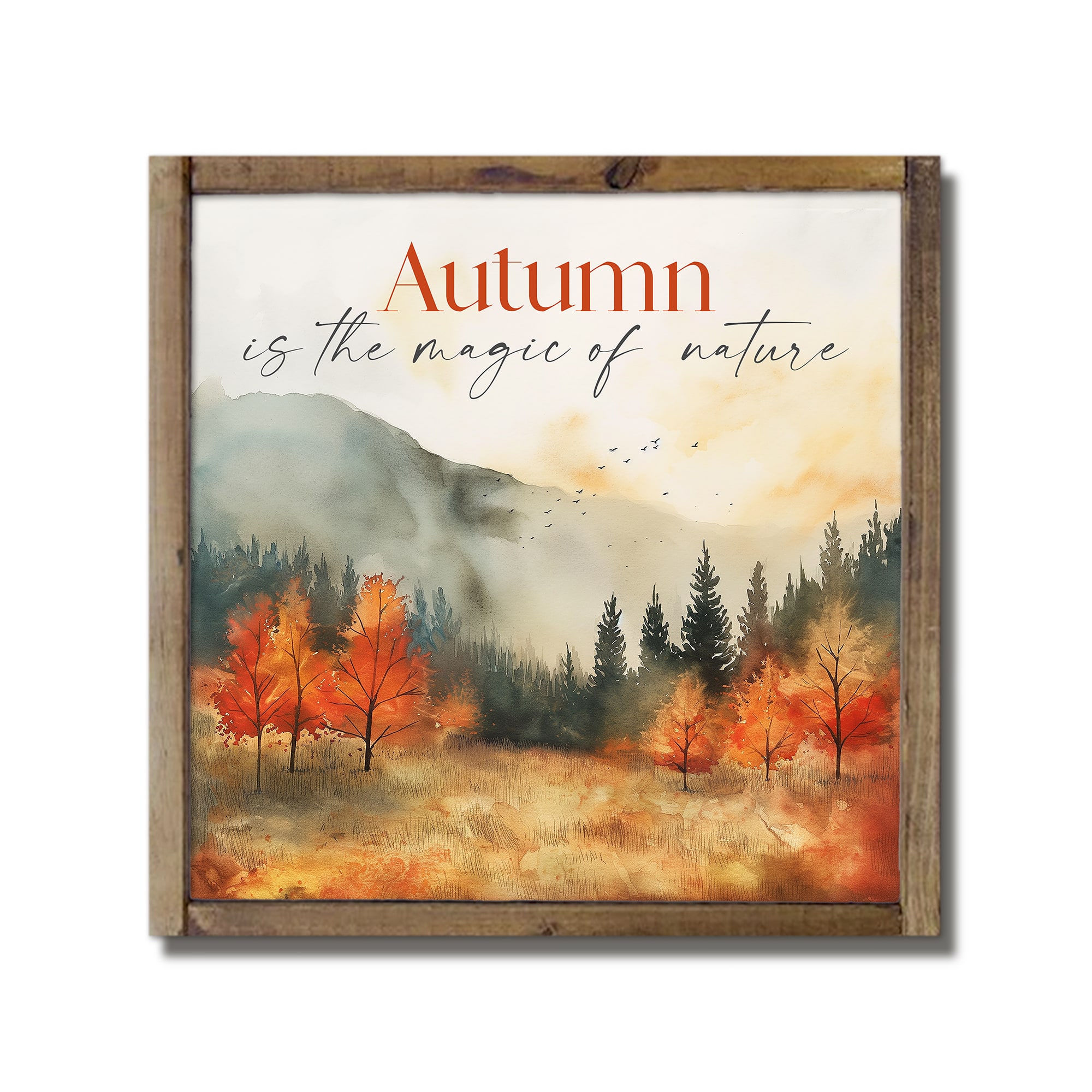 Autumn Magic 13.5&#x22; x 13.5&#x22; Framed Wood Plaque