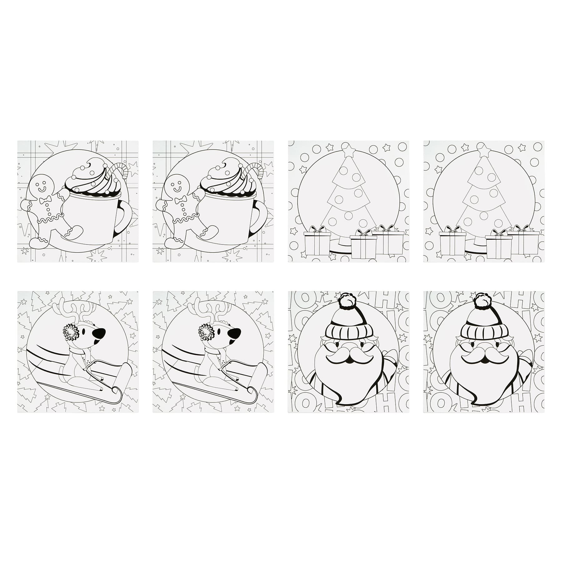 8&#x22; x 8&#x22; Traditional Holiday Coloring Boards by Creatology&#x2122;
