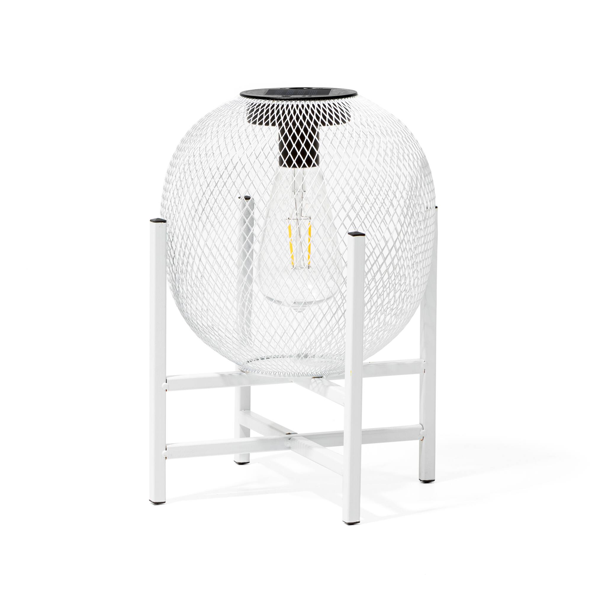 Glitzhome® 11.5" Metal Mesh Solar Powered Lantern with Stand