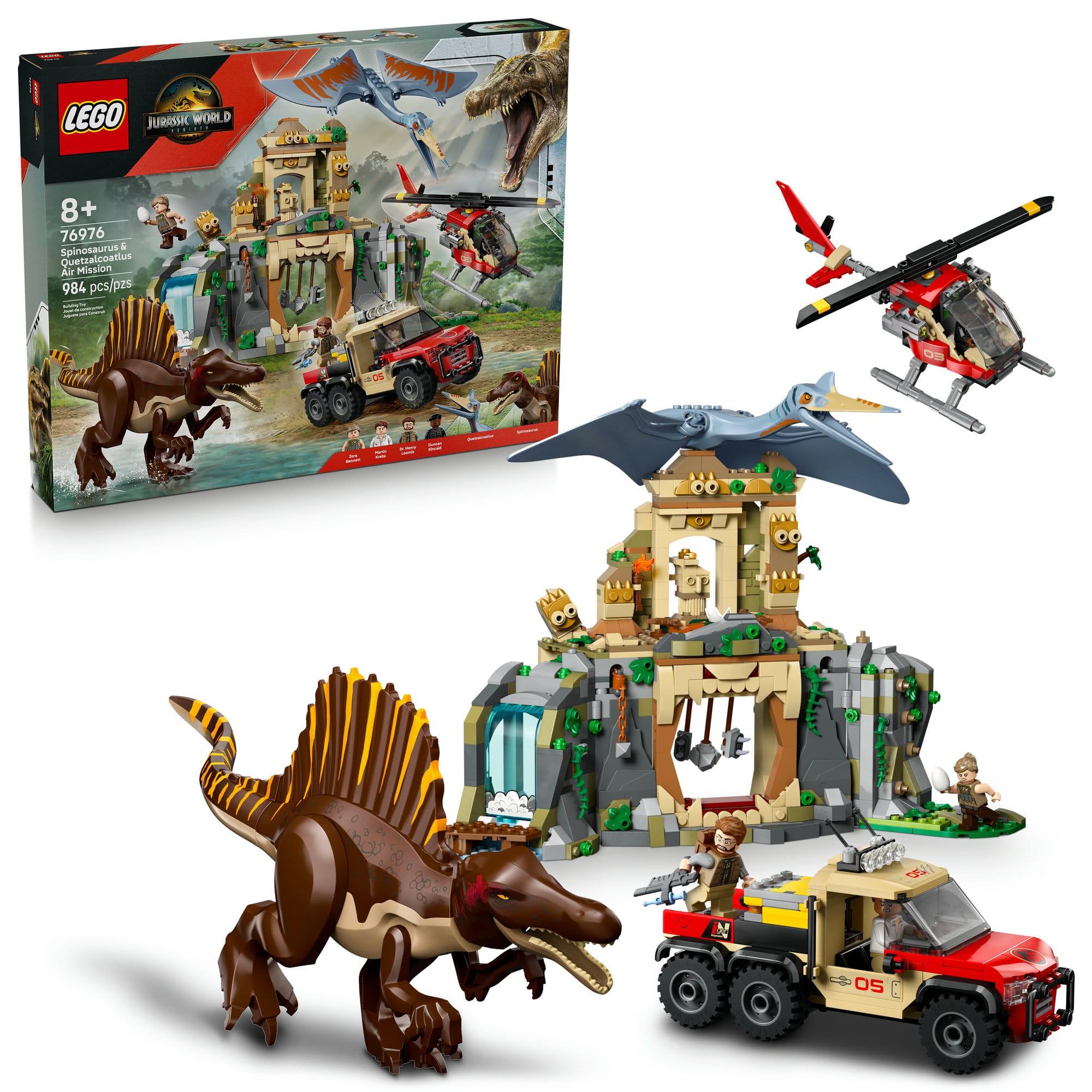 LEGO&#xAE; Jurassic World Spinosaurus &#x26; Quetzalcoatlus Air Mission Dinosaur Toy 76976