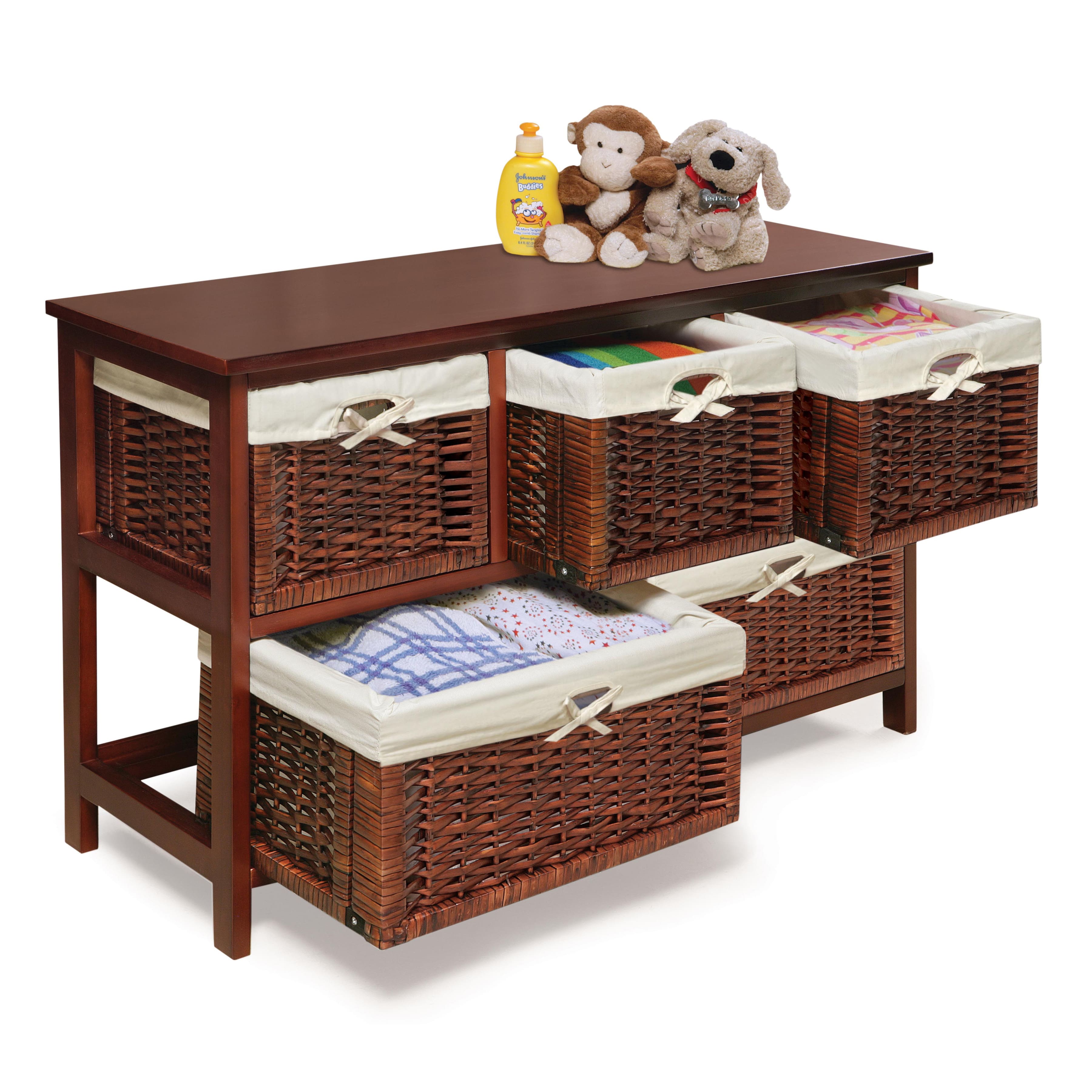 Badger Basket Cherry Five Wicker Basket Storage Unit