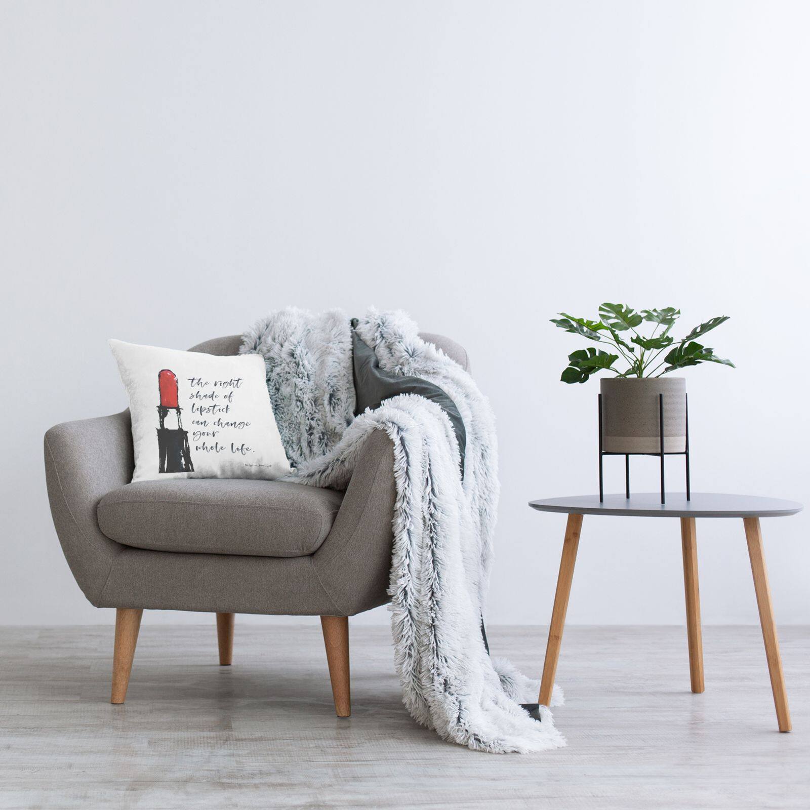 Stupell Industries Stylish Motivating Lipstick Fashion Calligraphy Quote Throw Pillow, 18" x 18"