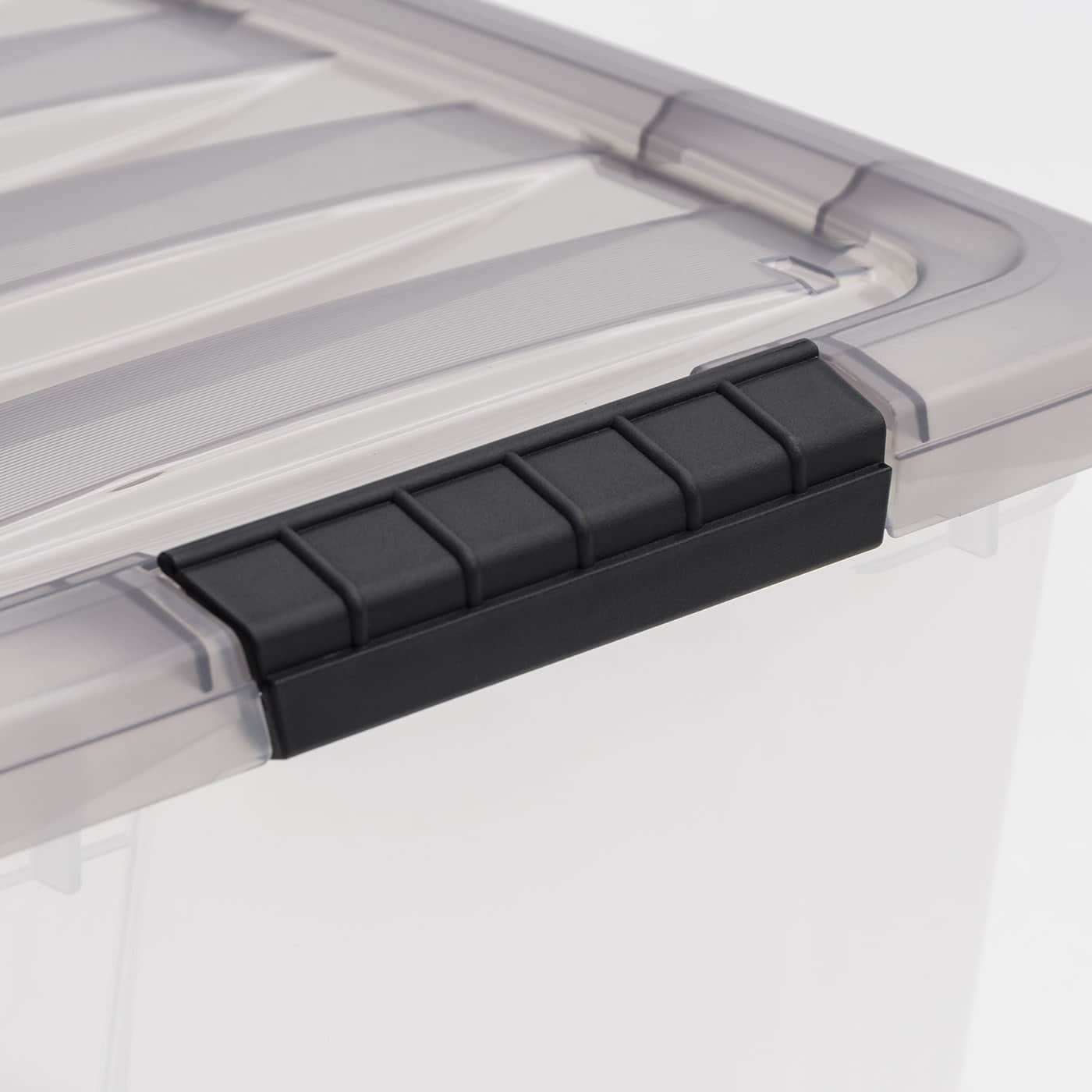 IRIS&#xAE; Stack &#x26; Pull&#x2122; Clear Storage Box with Gray Lid