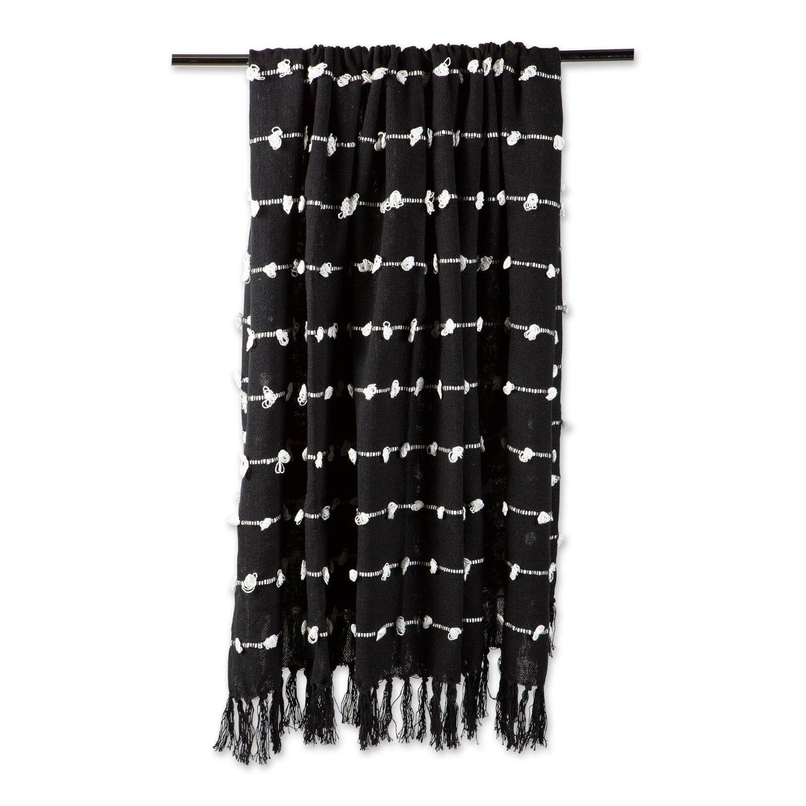 DII® Black Woven Loop Throw