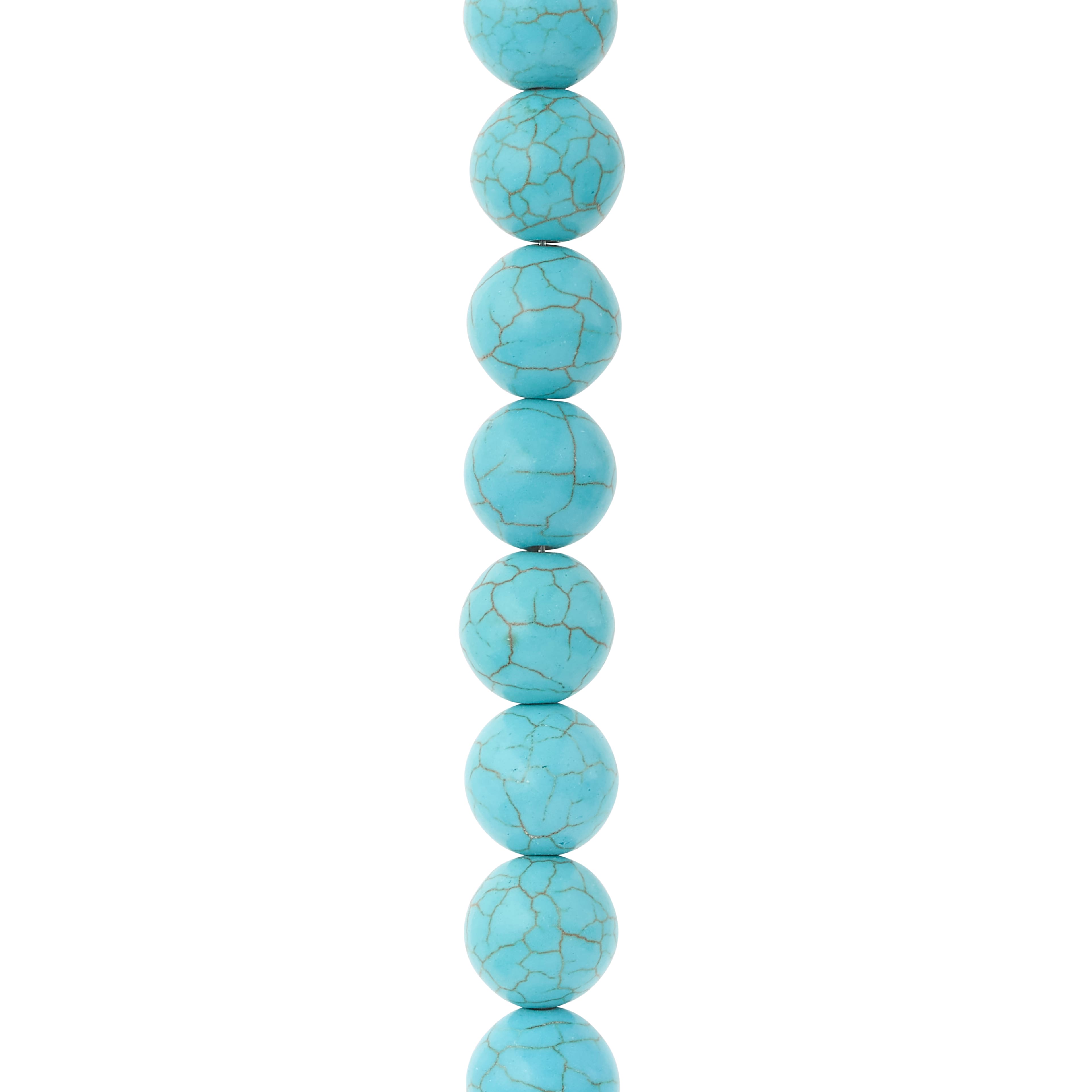 Turquoise Dyed Reconstituted Howlite Round Beads, 12mm by Bead Landing™