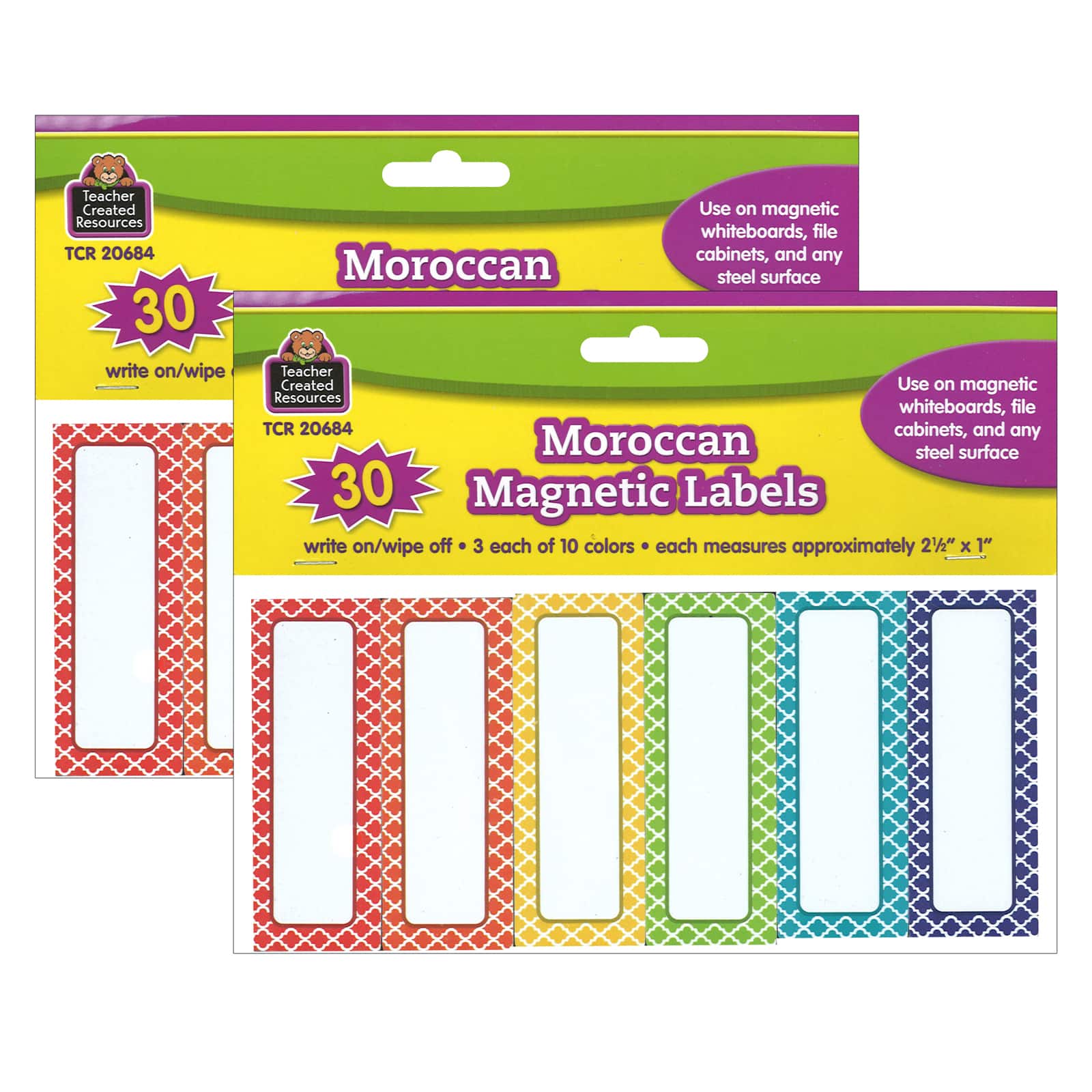 Teacher Created Resources® Moroccan Magnetic Labels, 2 Packs of 30