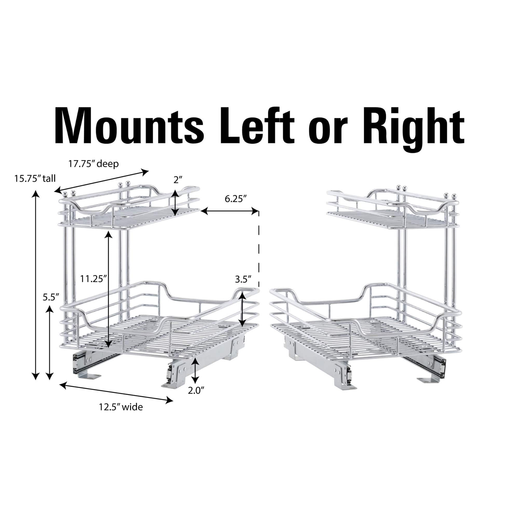 Household Essentials Glidez Lined 2-Tier Cabinet Organizer