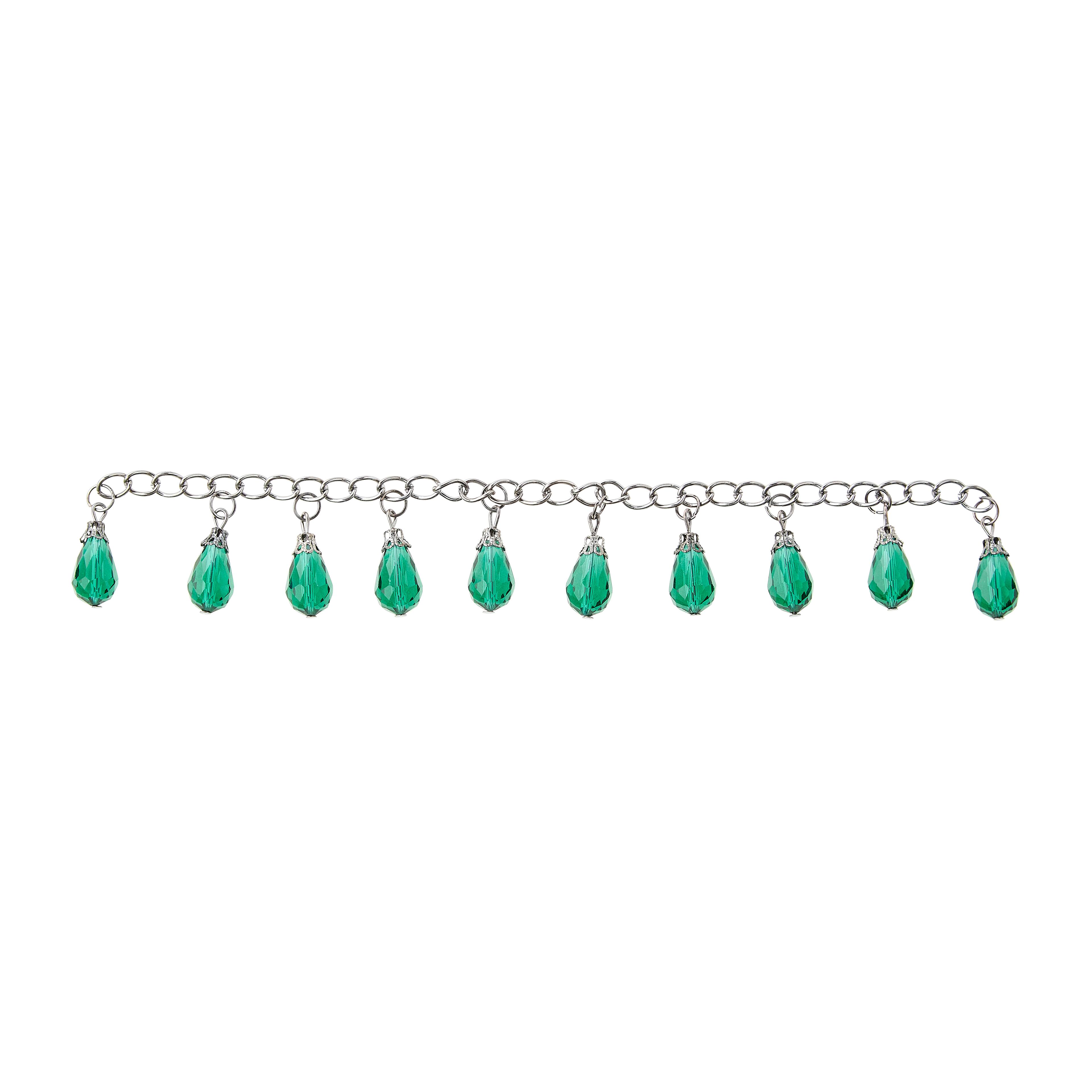 12 Pack: Aqua Teardrop Glass Beads Chain by Bead Landing™