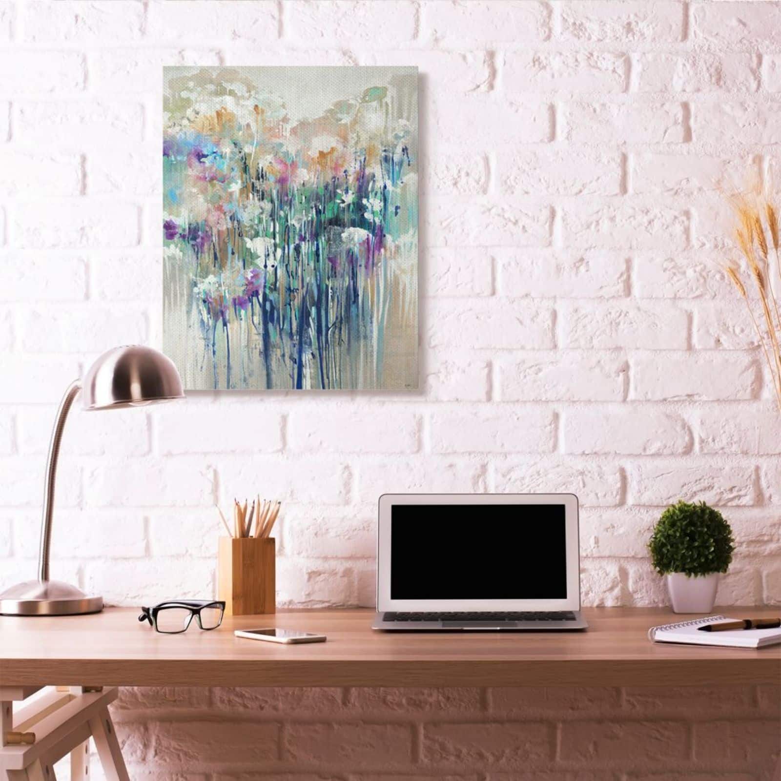Stupell Industries Abstract Blue & Purple Drip Canvas Wall Art