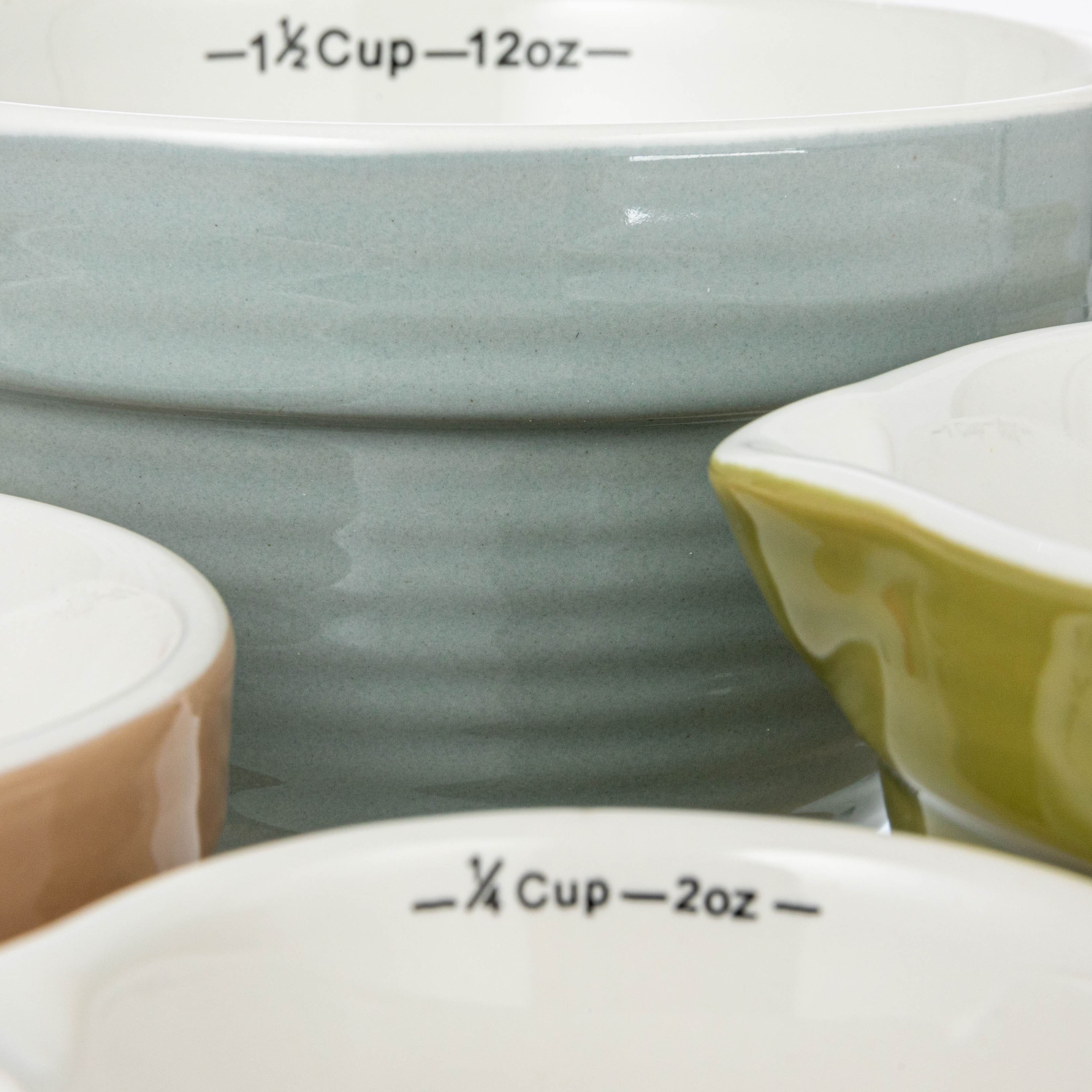 Multicolor Stoneware Batter Bowl Measuring Cups, 4ct.