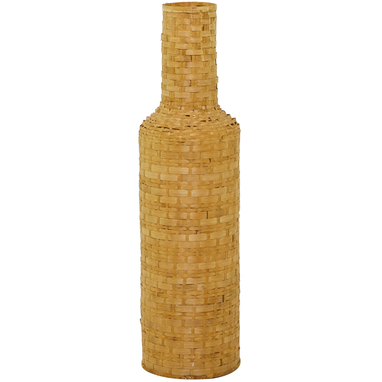 Brown Bamboo Tall Woven Floor Vase