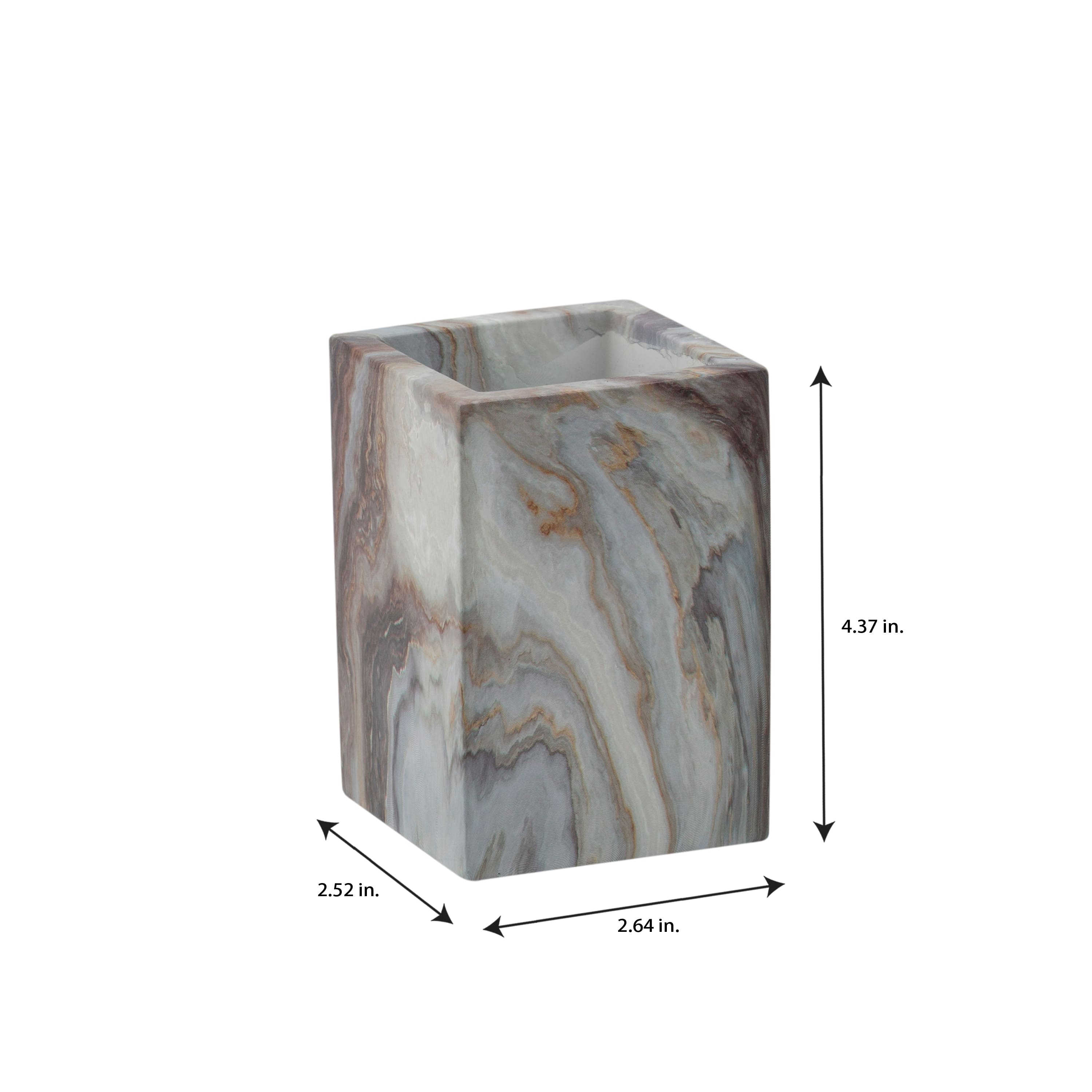 Elle D&#xE9;cor Square Gray Agate Tumbler