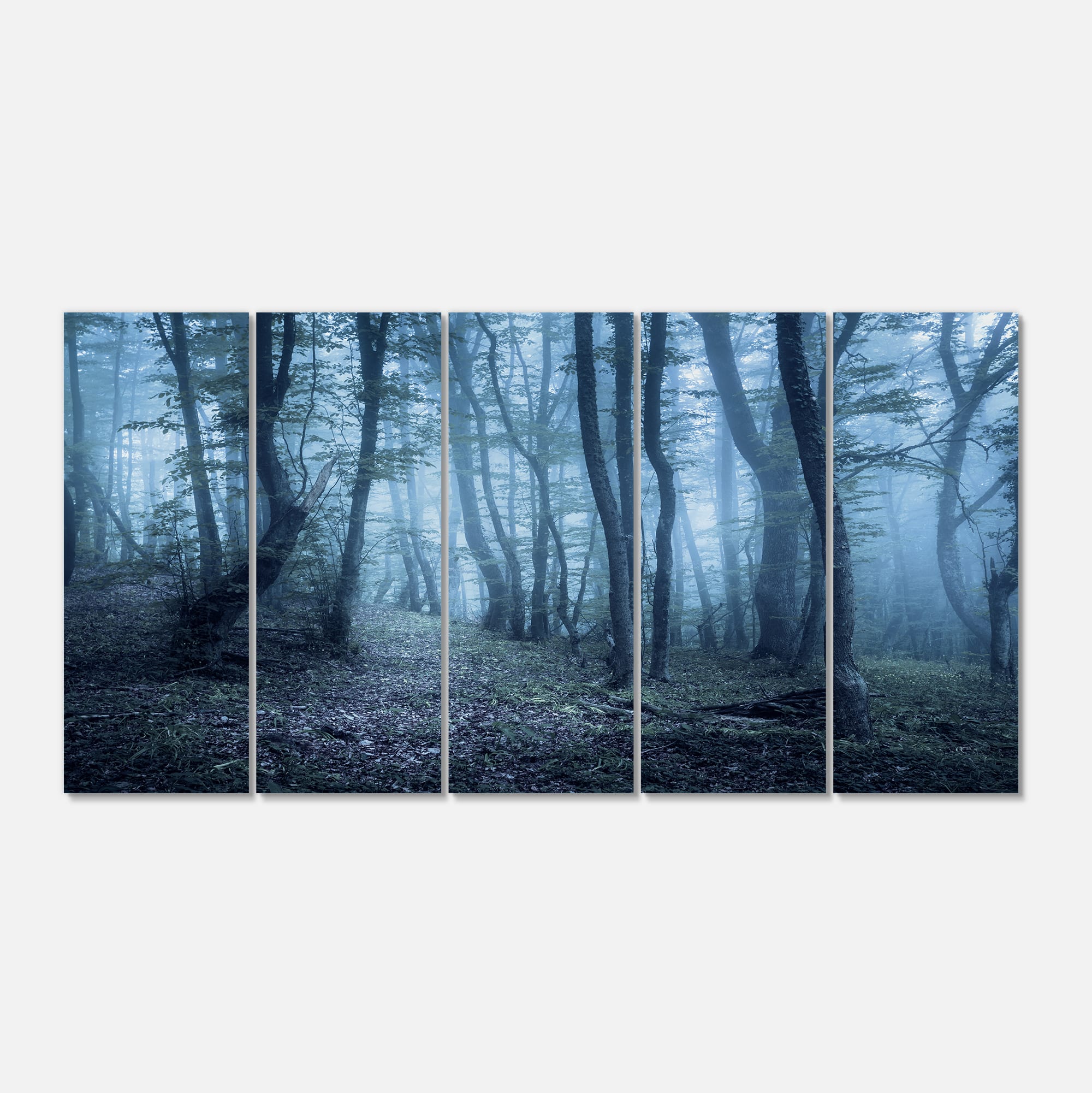 Designart - Spring Foggy Forest Trees - Landscape Photography Canvas Print