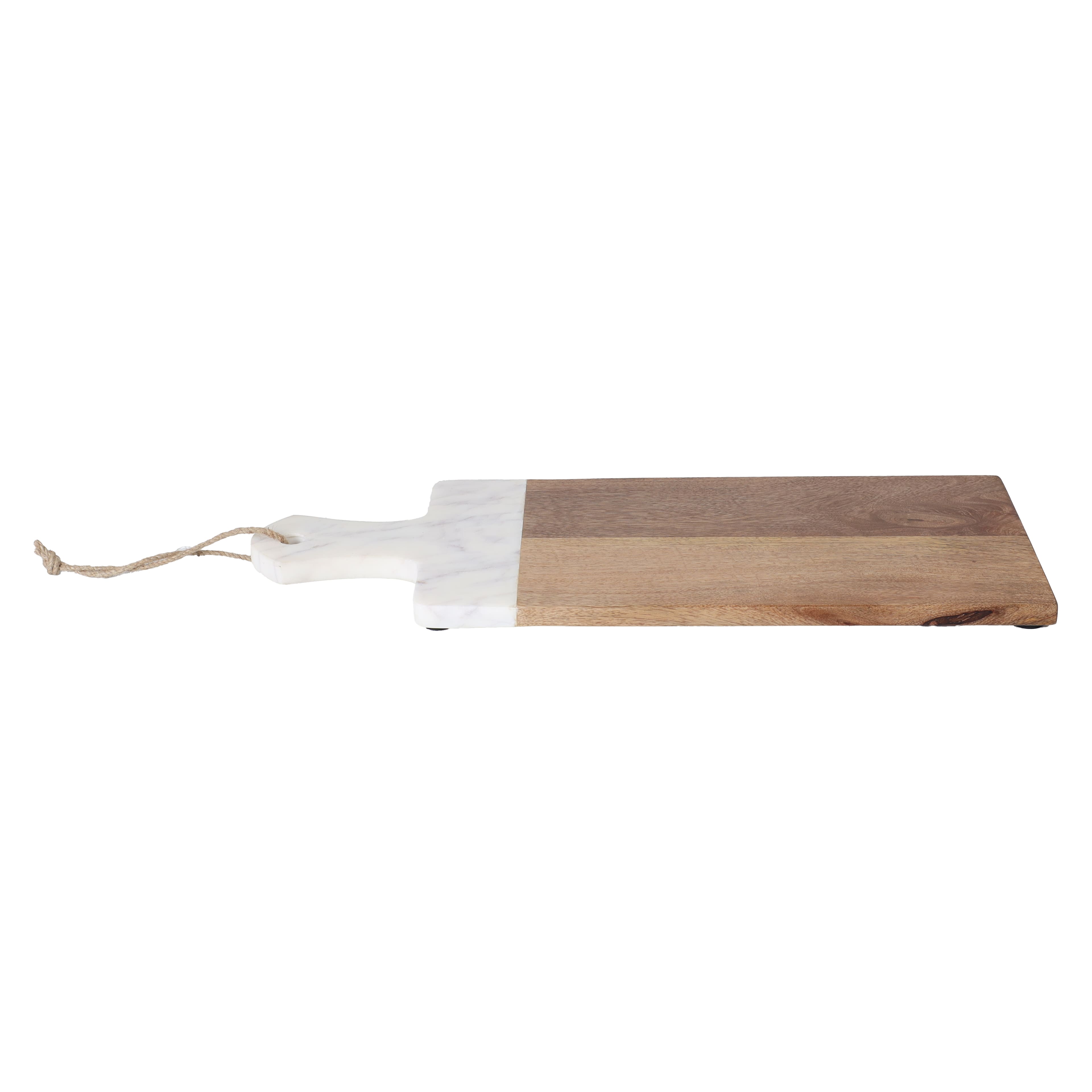 20&#x22; x 8&#x22; Mango Wood &#x26; Marble Tabletop D&#xE9;cor by Ashland&#xAE;