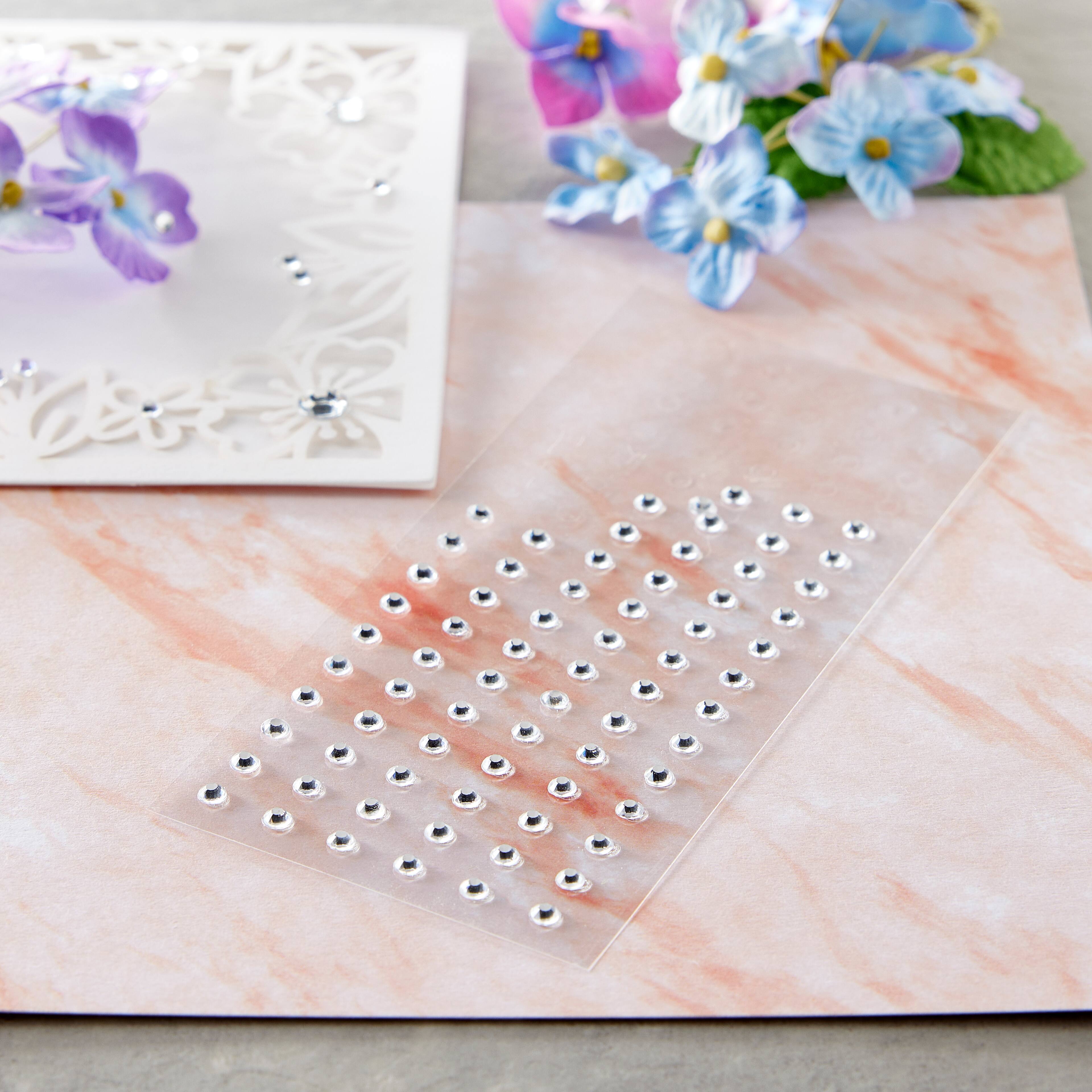 12 Packs: 56 ct. (672 total) 6mm Clear Adhesive Rhinestones by Recollections™