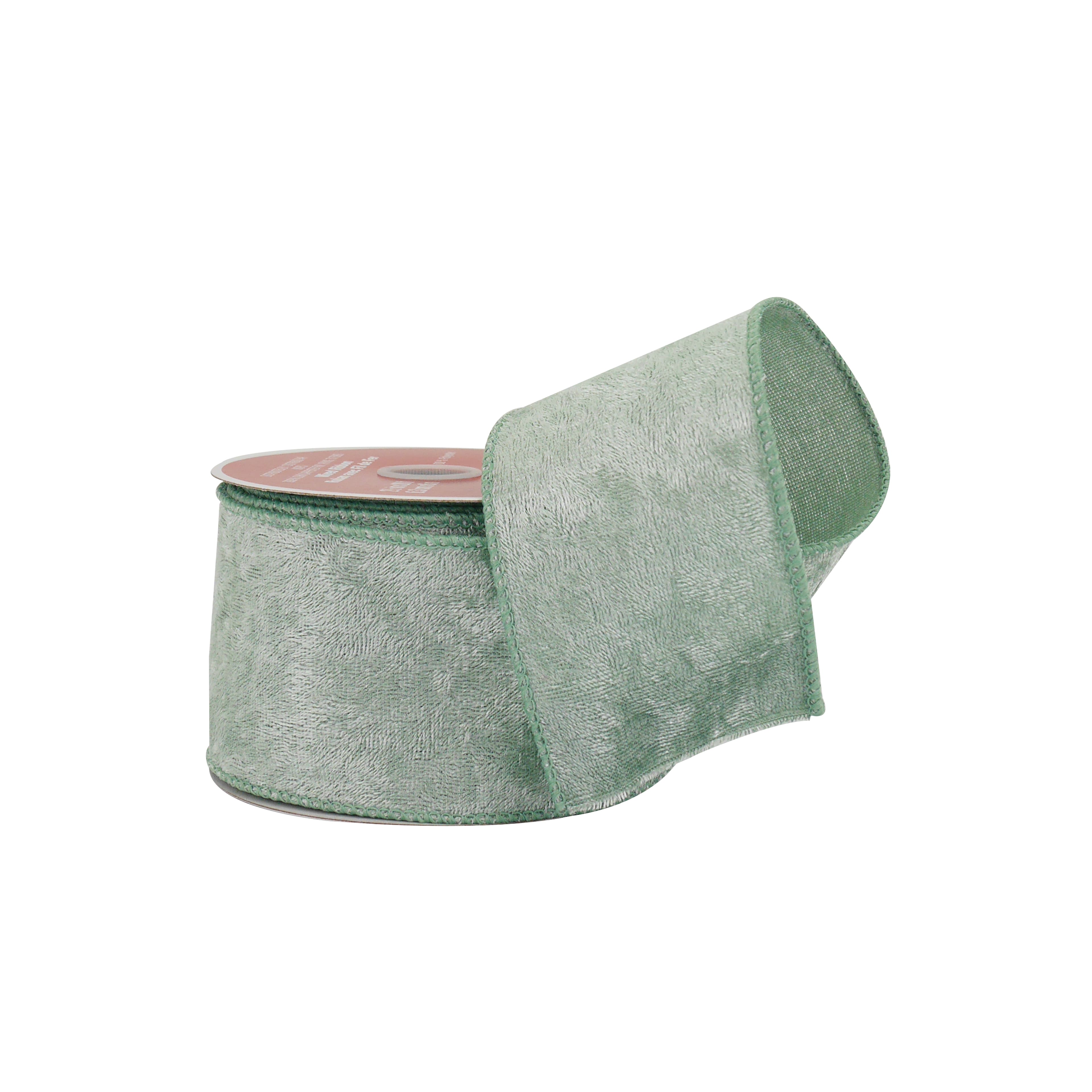 2.5&#x22; x 20ft. Sage Wired Velvet Ribbon by Celebrate It&#xAE;