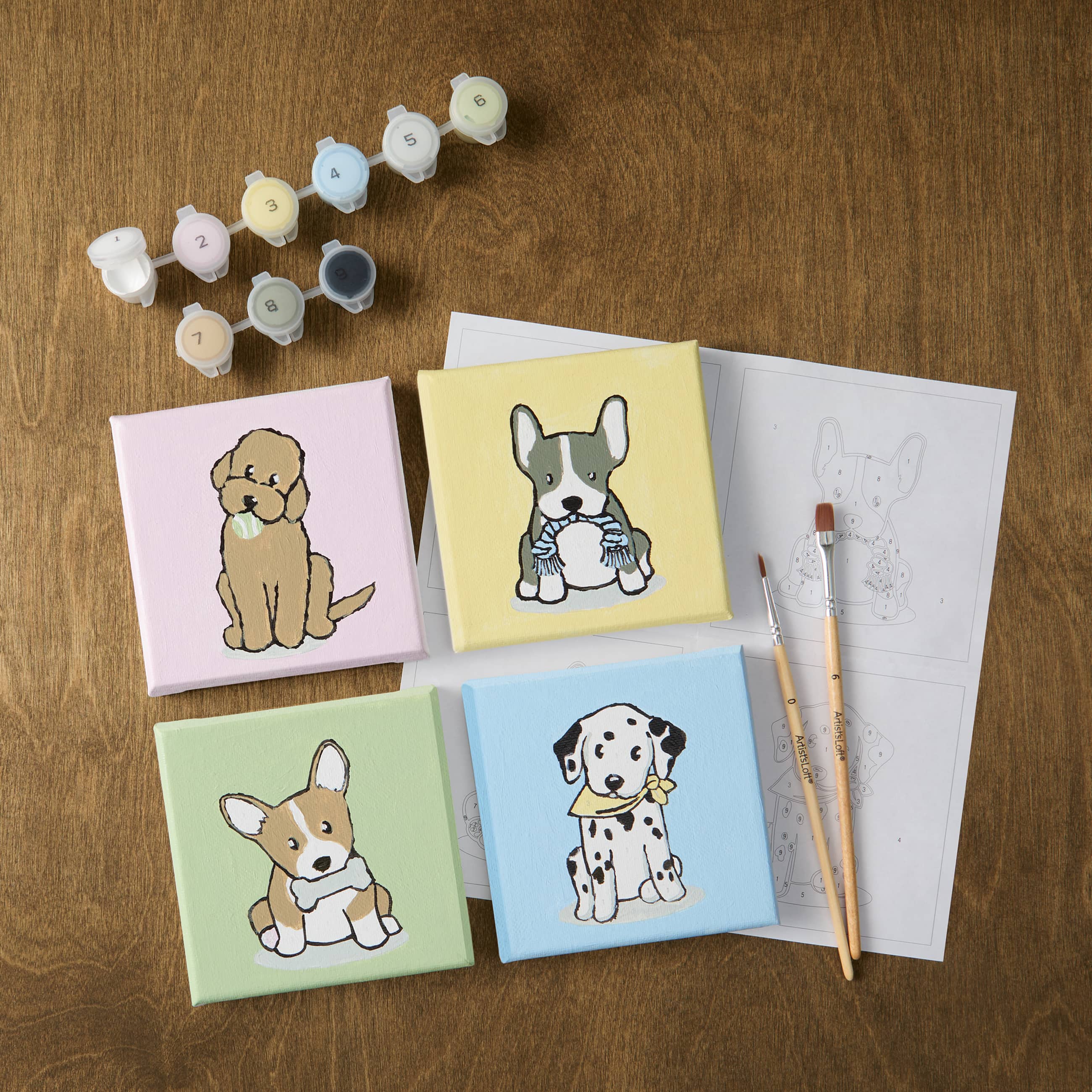 Dogs Paint-by-Number Gallery Mini Kit by Artist's Loft®