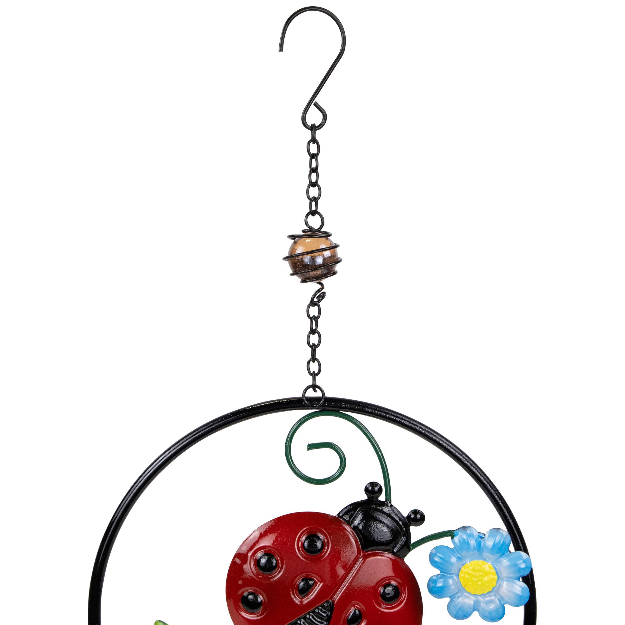 27.5&#x22; Ladybug Dreamcatcher Outdoor Garden Windchime