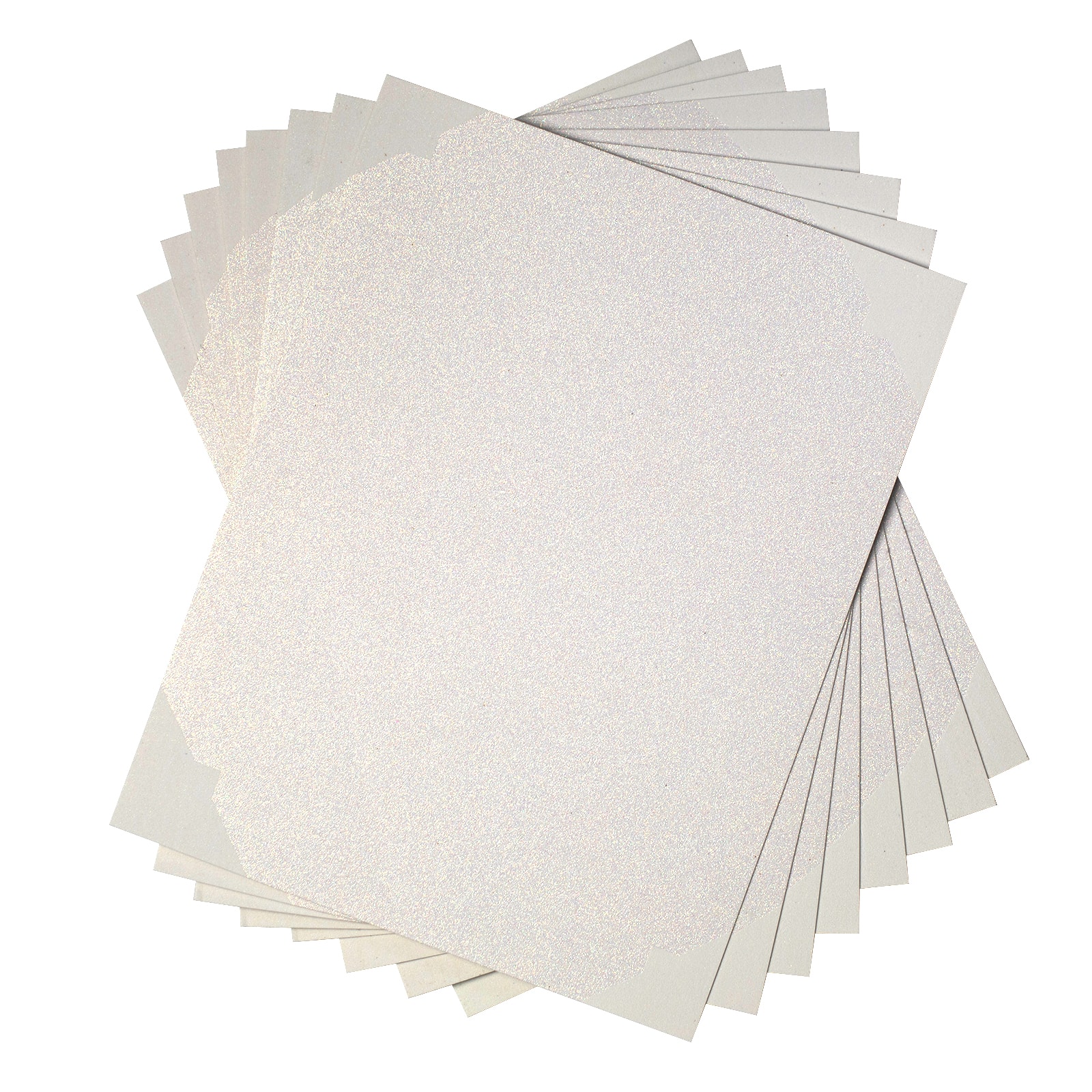 12 Packs: 8 ct. (96 total) Silhouette® White Glitter Sticker Sheets