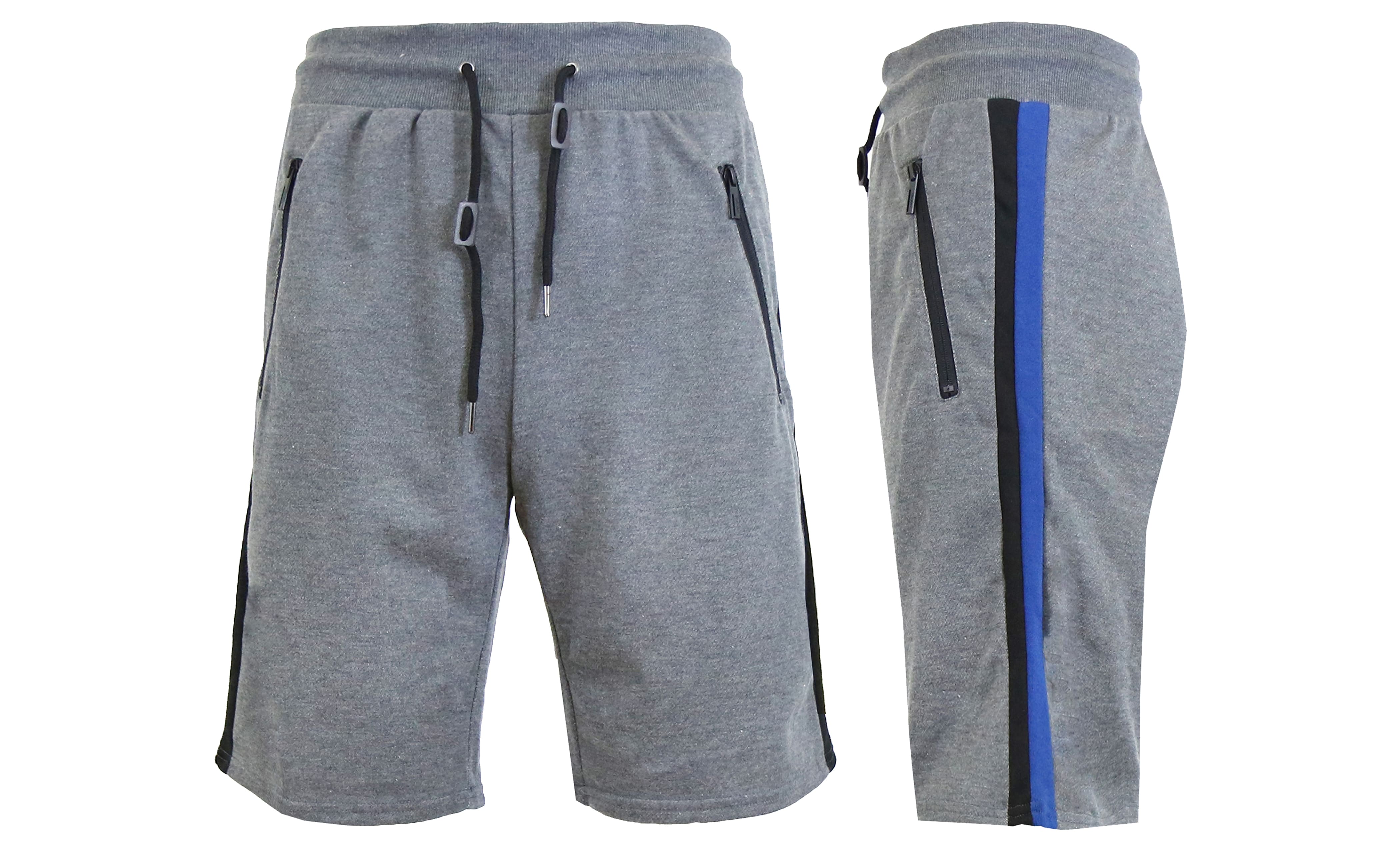 Galaxy By Harvic French Terry Sweat Shorts With Contrast Trims & Side Zipper Pockets