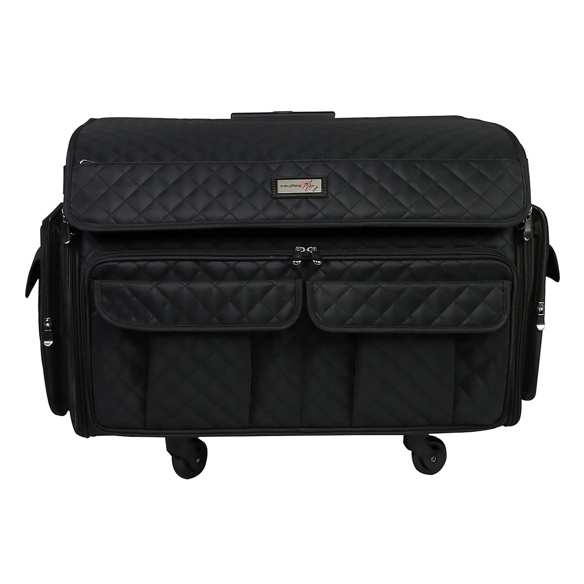 Everything Mary XL Black Quilted Deluxe Rolling Sewing Machine Case