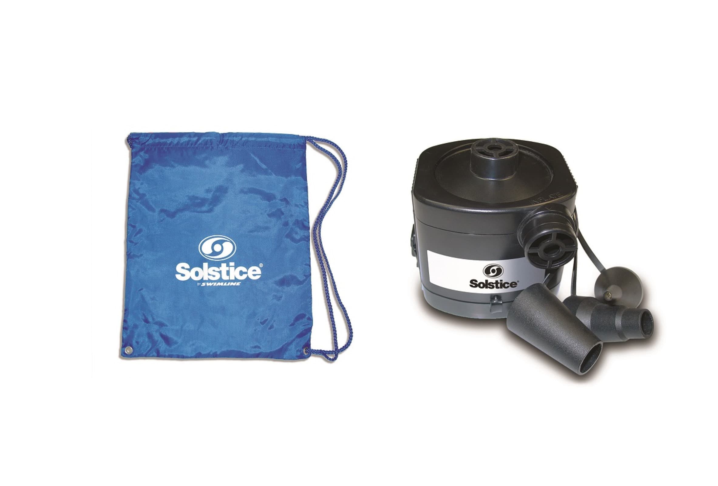 Solstice® 6ft. Inflatable White & Blue Striped Swimming Pool Float