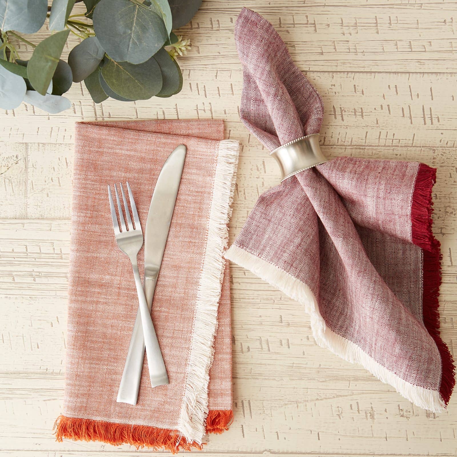 DII&#xAE; Burnt Orange Tonal Fringe Cloth Dinner Napkins, 6ct.