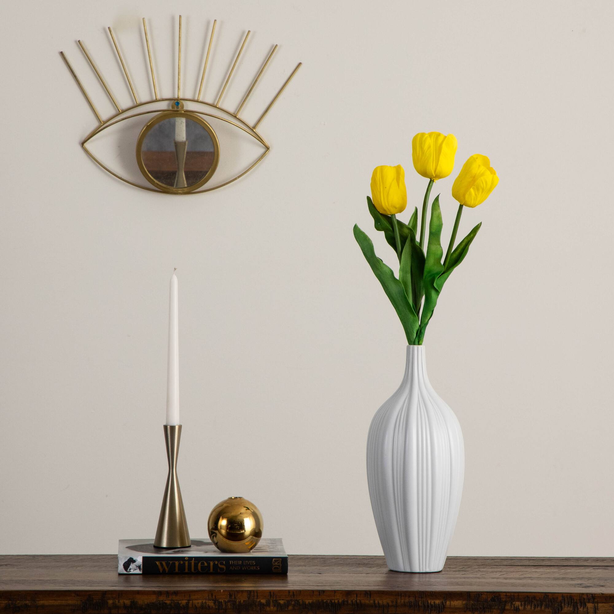 25&#x22; Yellow Tulip Flower Stems, 3ct.