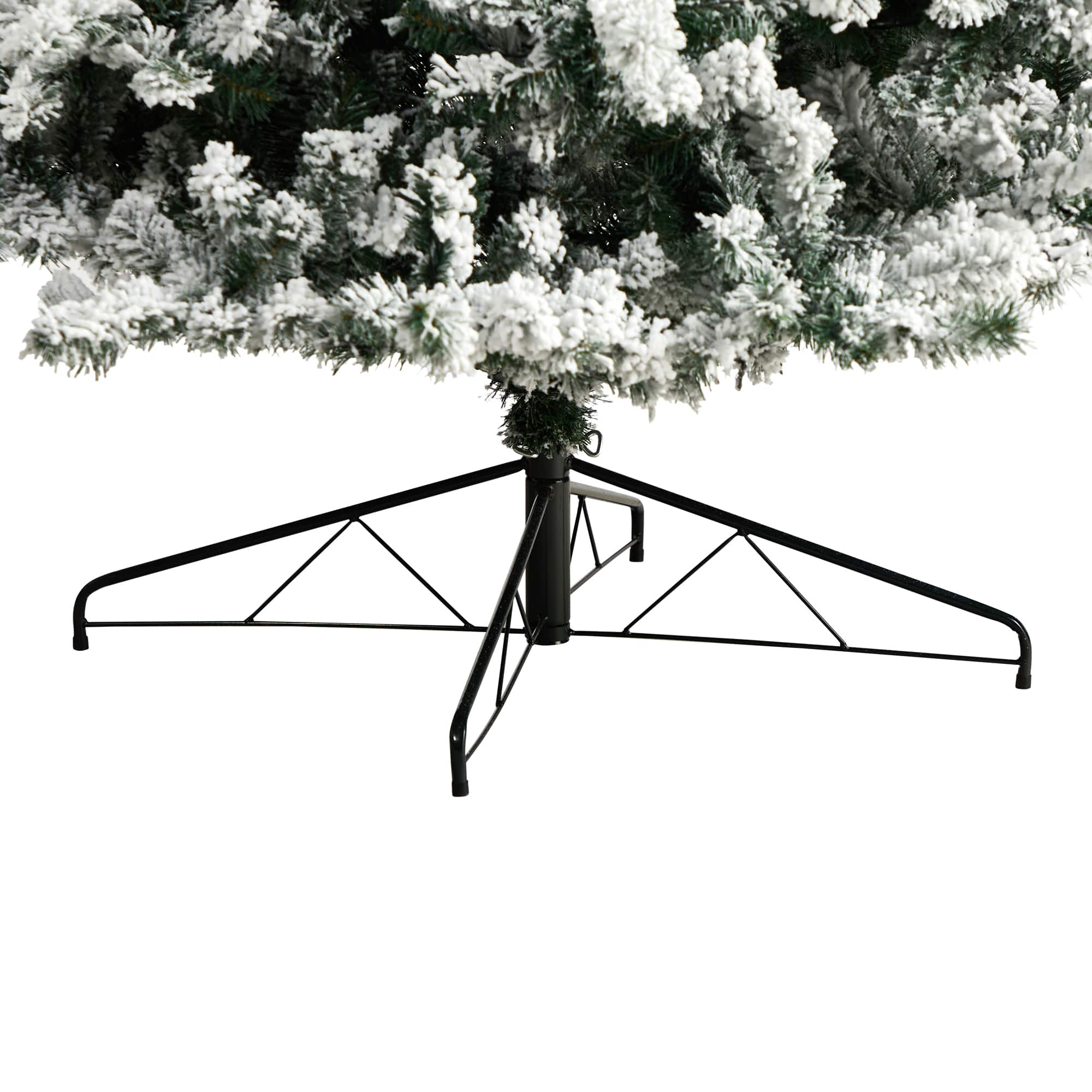 9ft. Pre-Lit Flocked Rock Springs Spruce Artificial Christmas Tree, Clear LED Lights