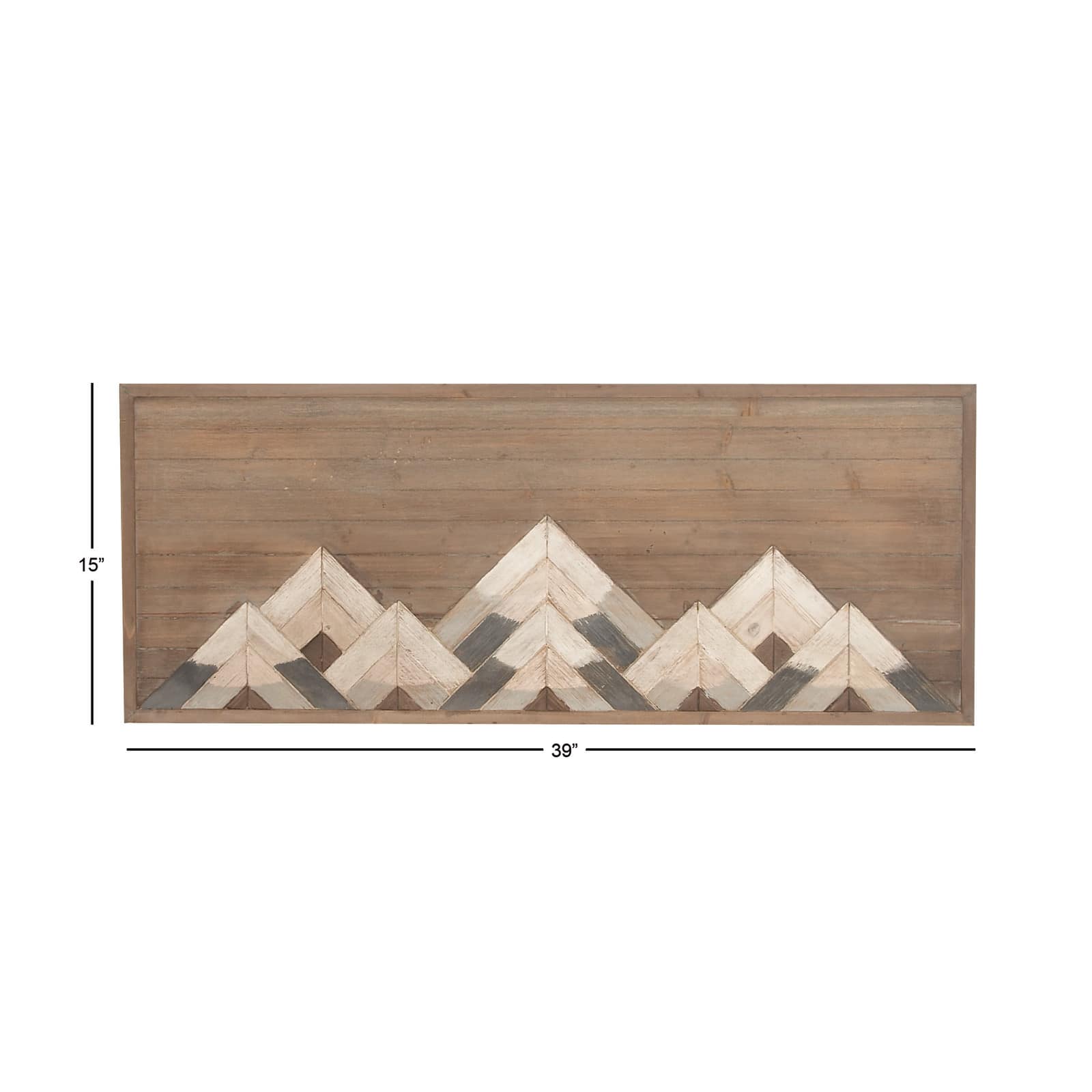 39" Brown Wood Farmhouse Abstract Wall Decor